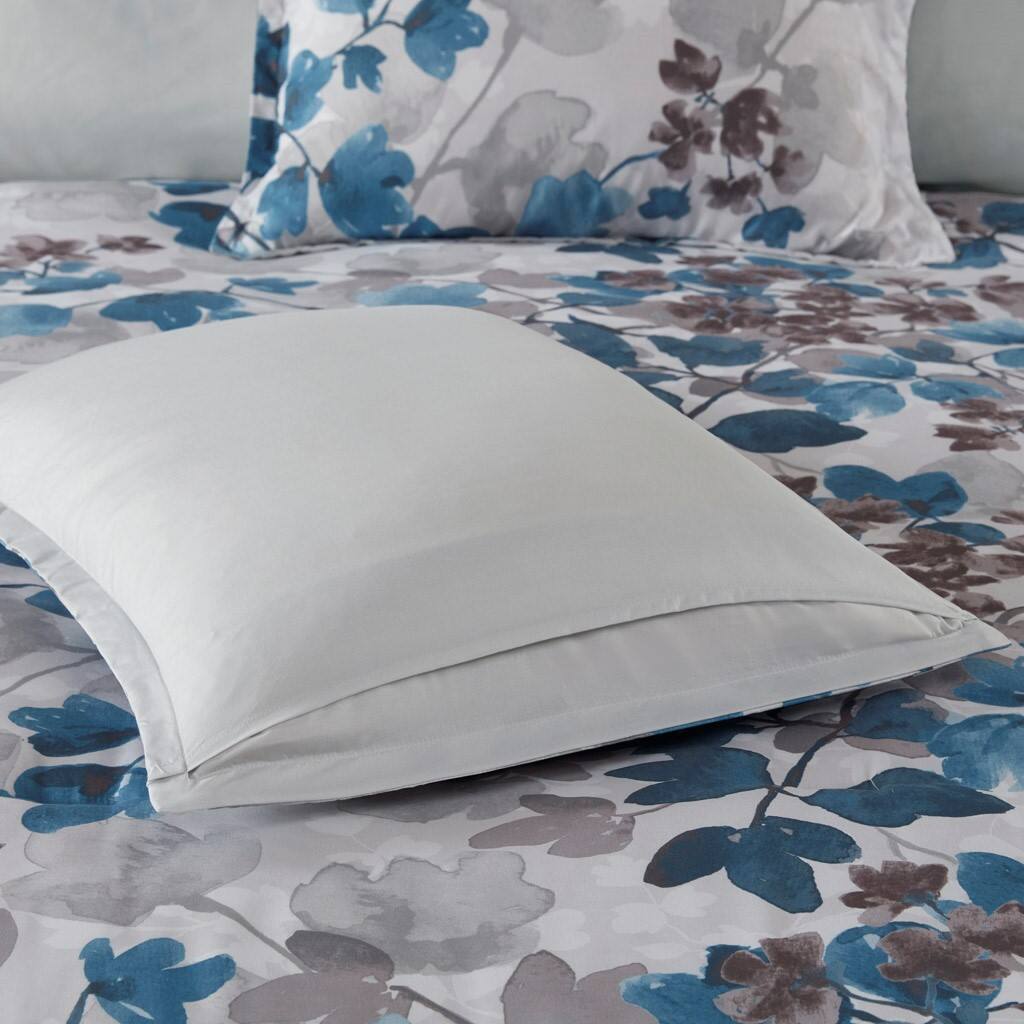 Alt View 4. Gracie Mills - Gracie Mills Houston Modern Floral Comforter Set with Bed Sheets - Blue.