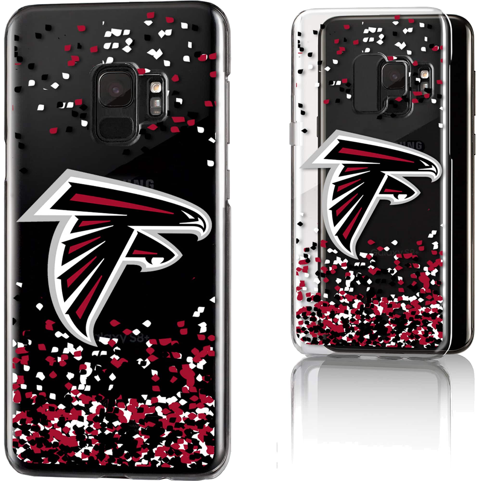 Keyscaper - NFL - Atlanta Falcons Galaxy Clear Case with Confetti Design - S22 - Multicolor