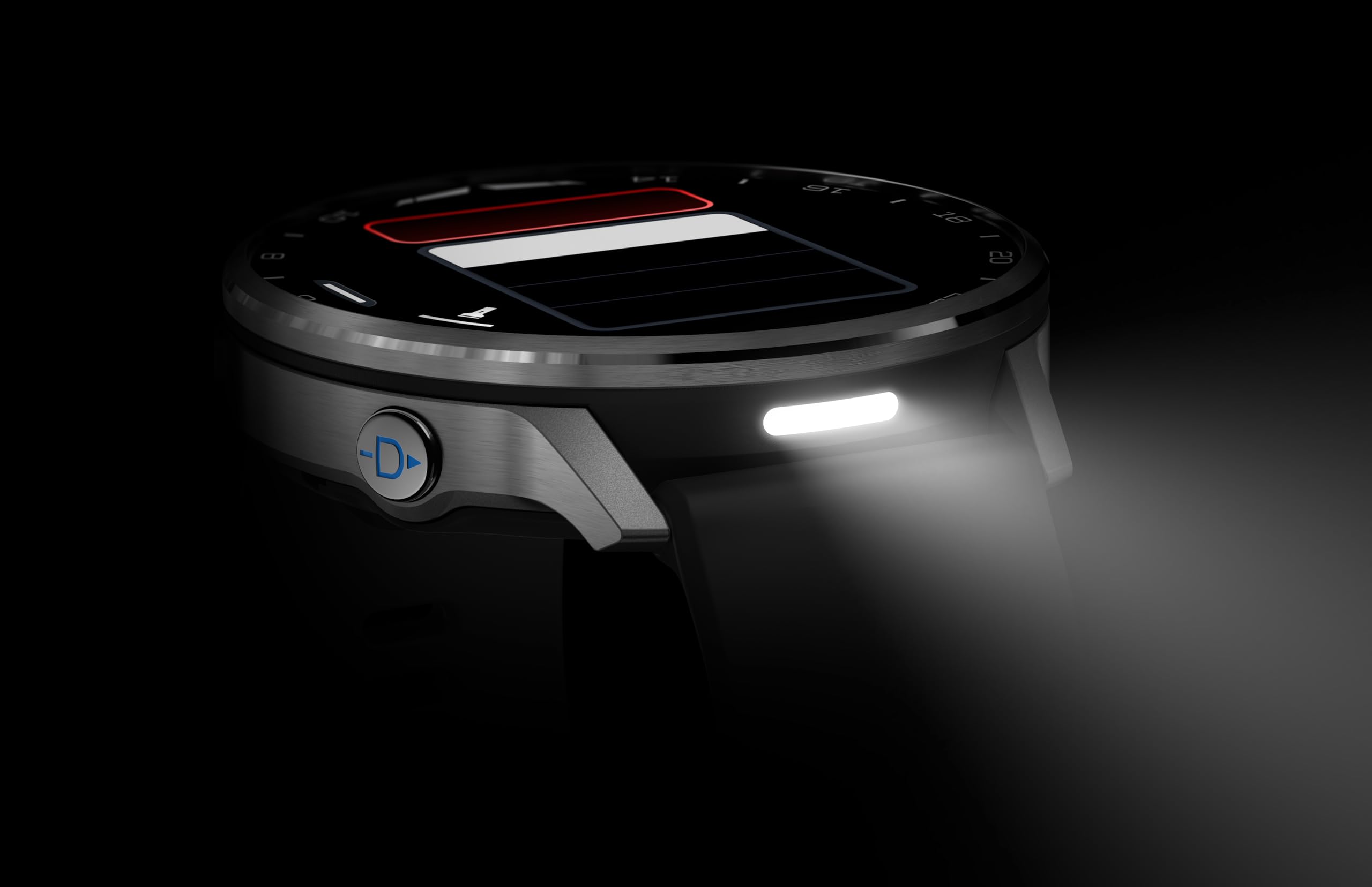 Alt View 5. Garmin - Garmin D2 Air X15 Aviator Smartwatch Touchscreen GPS Aviation Weather Flashlight Health Features Silver Black Band - Black.