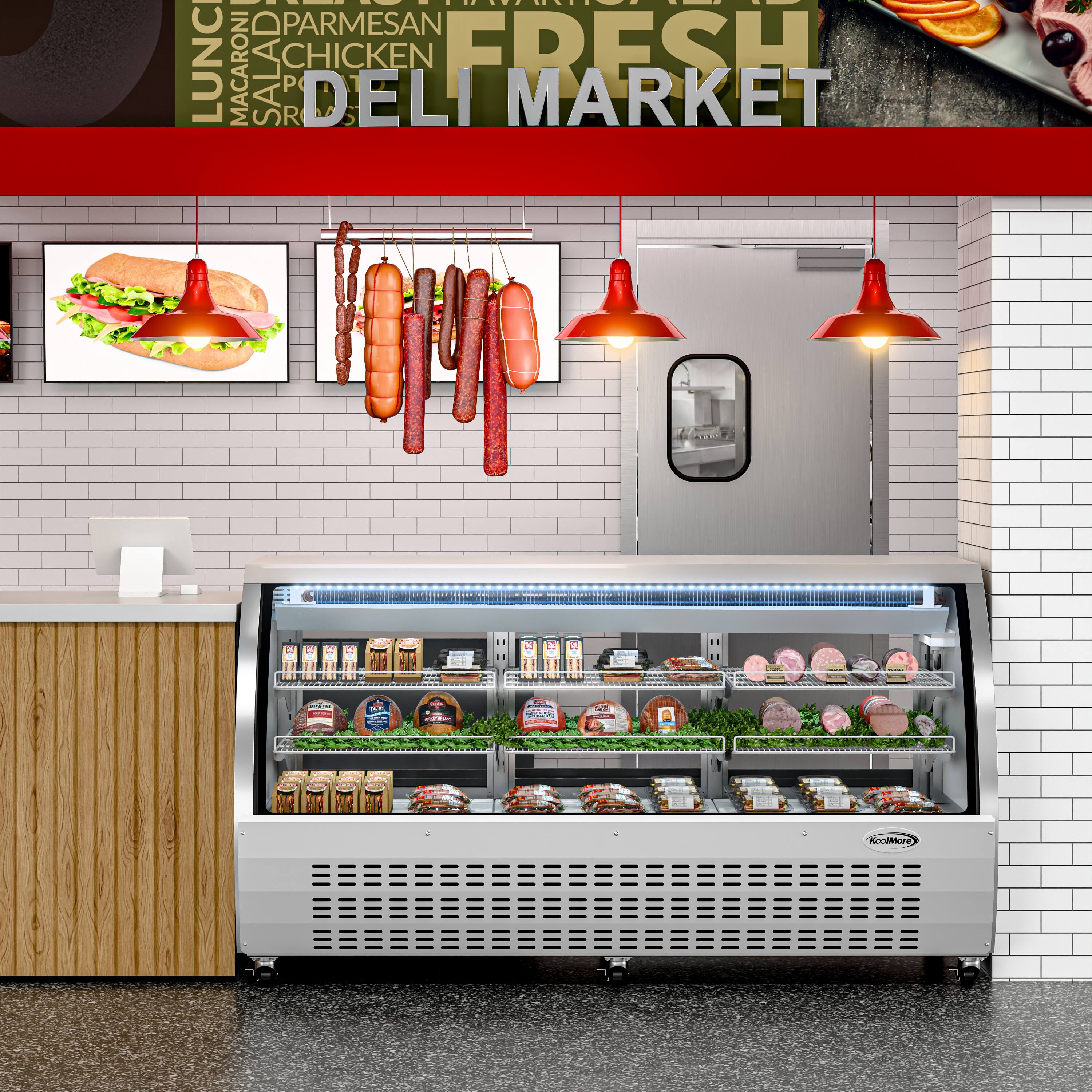 LUNCH  
MACARONI SALAD  
PARMESAN  
CHICKEN  
DELIMARKET  
FRESH  
MARKET