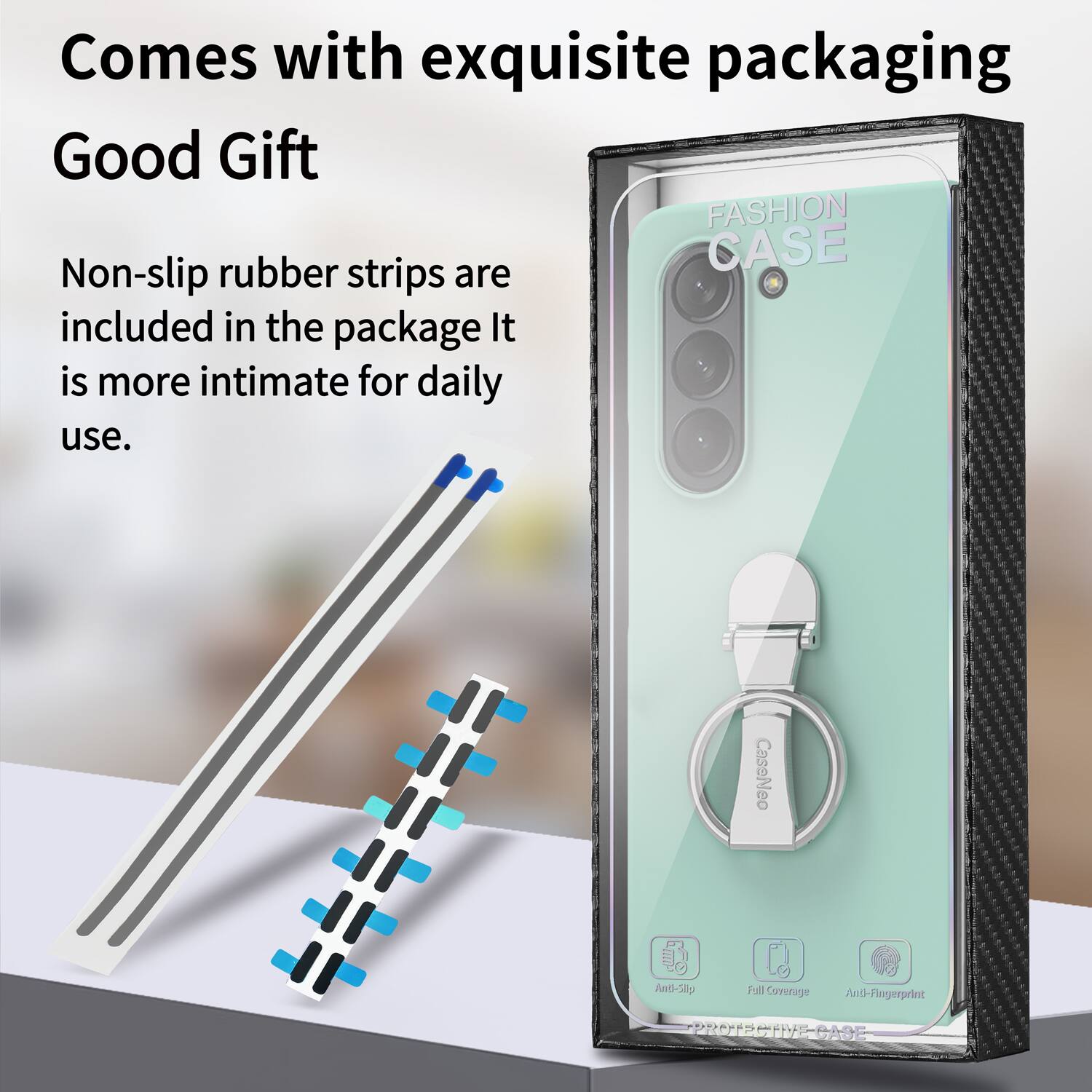 Comes with exquisite packaging  
Good Gift  

FASHION rubber CASE  
Non-slip strips are included in the package. It is more intimate for daily use.  

CaseNeo Anti-Slip Full Coverage Anti-Fingerprint PROTECTIVE CASE
