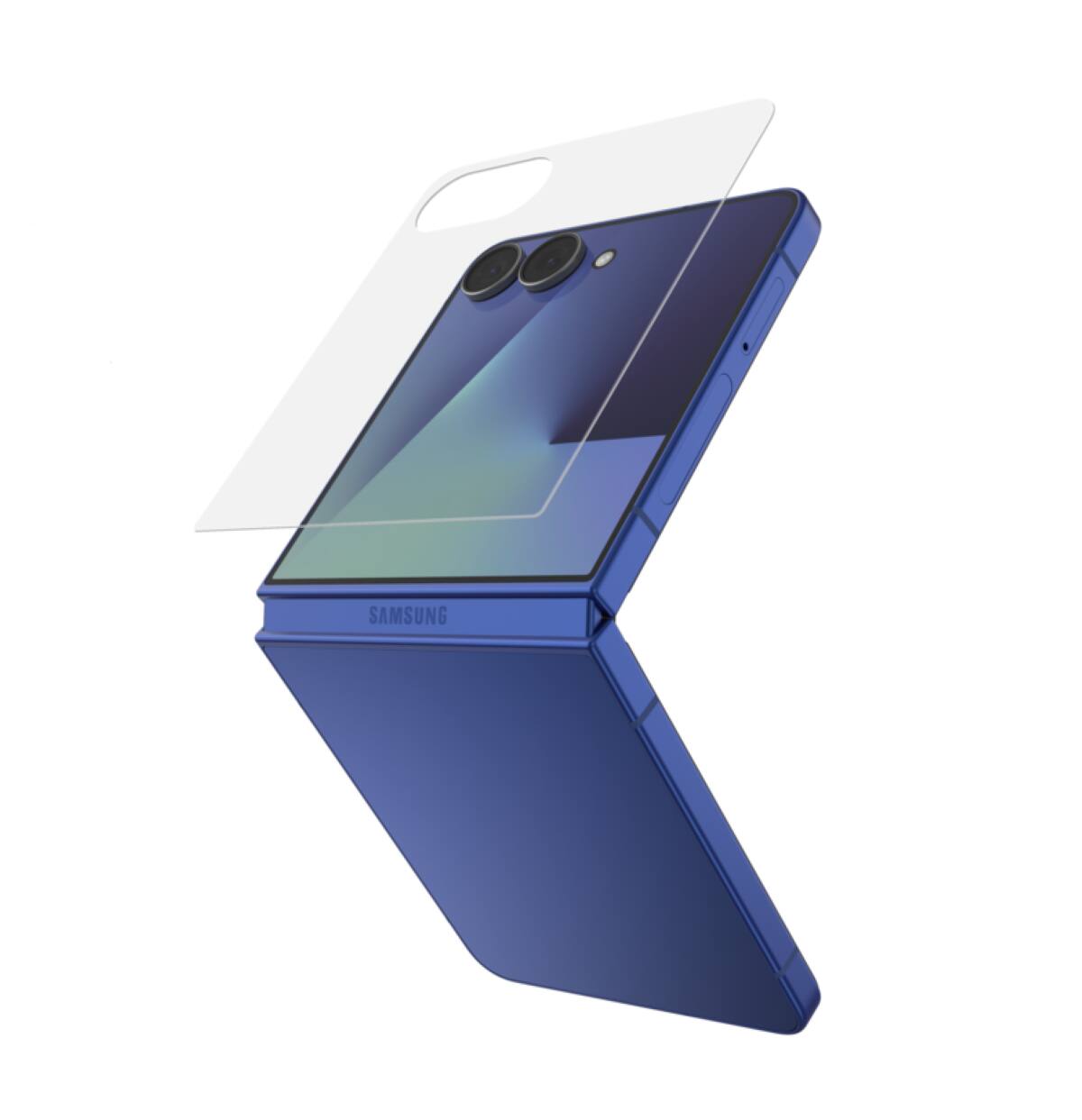 Angle. Belkin - ScreenForce InvisiGlass Treated Screen Protector for Samsung Galaxy Z Flip 7 - Clear.