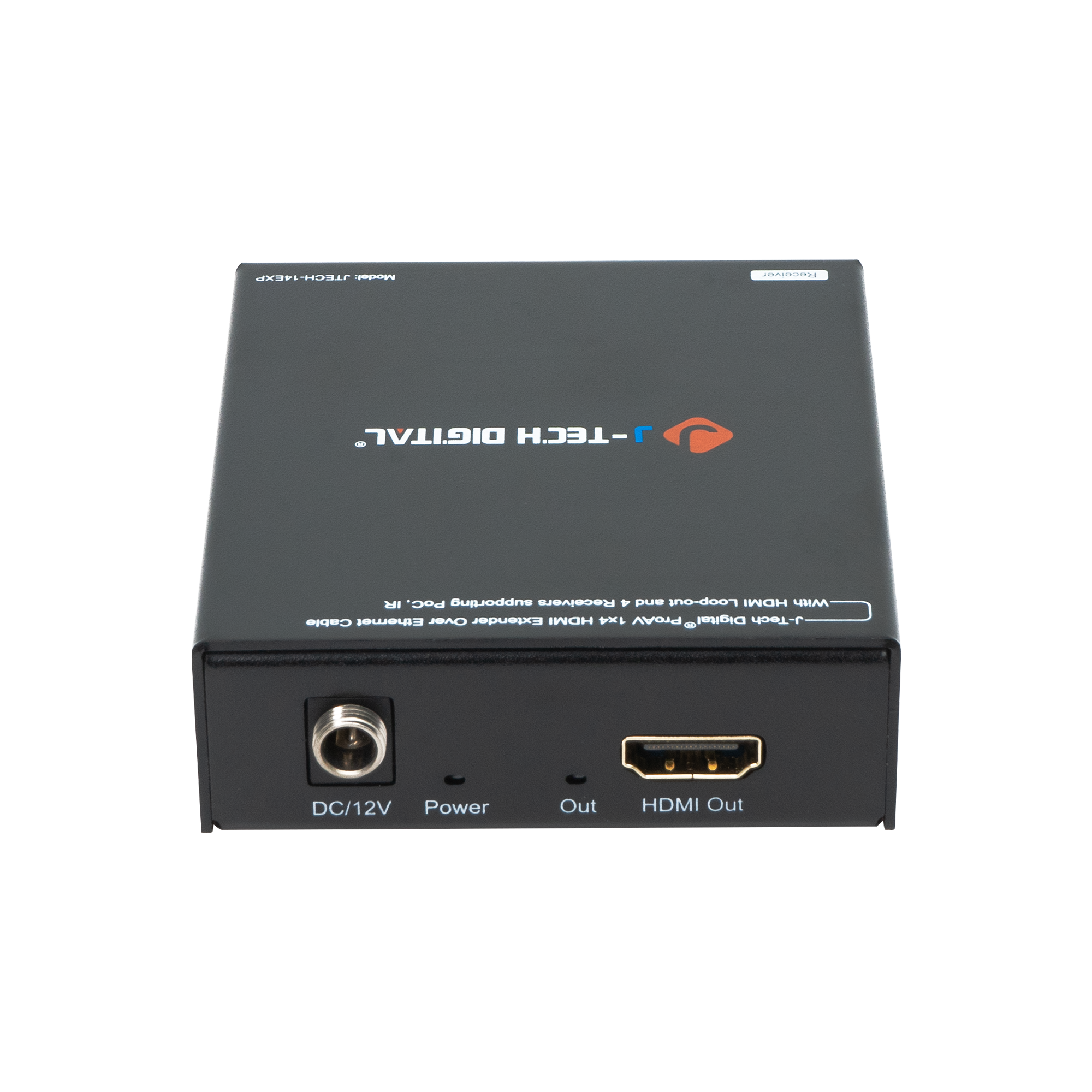 JTEGIL14ERP -o FemUCre DIG'ITAL -TECH   PoC. SugJoddne Receivers F DUB Loop-out HDMI A Cable Etheret Ovver Extender HDMI DNL ProAV Digital J-Tech .................... DC/12V Power Out HDMI Out