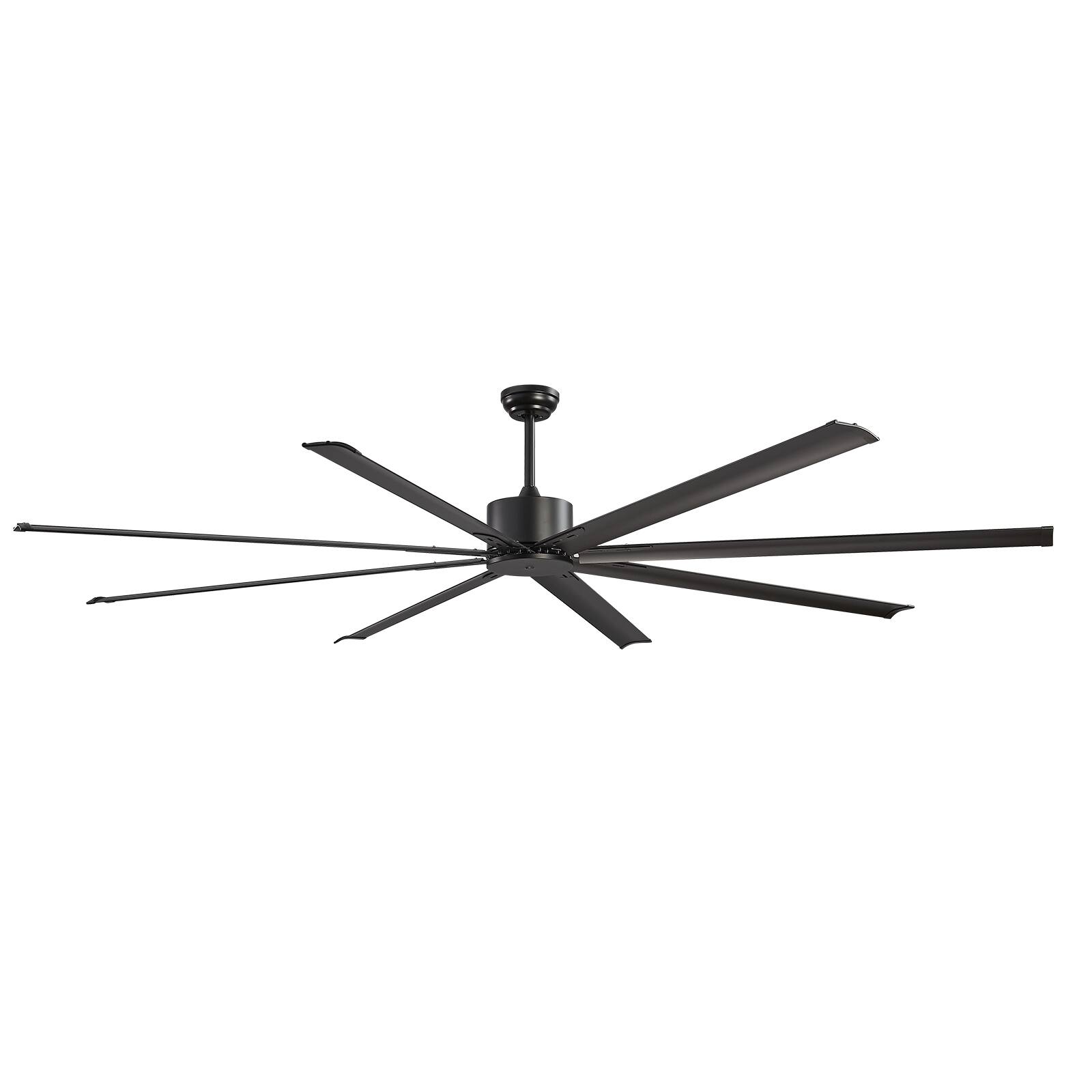 Alt View 5. VEVOR - 96 In Ceiling Fan without Light, 6-Speed Remote Control, Aluminum 8-Blade, Reversible DC Motor - Black.