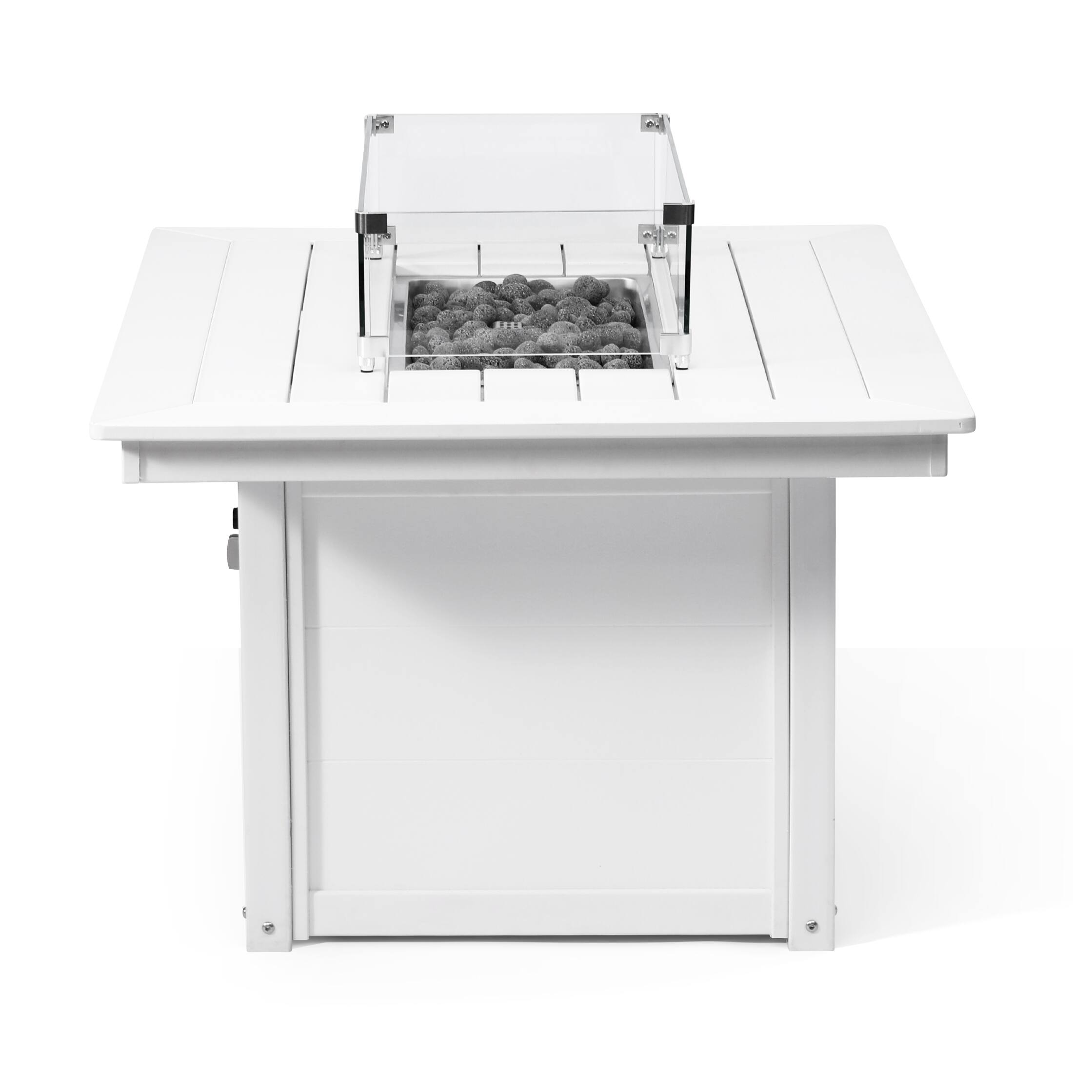 Alt View 1. WestinTrends - WestinTrends Helios 46" Modern Outdoor 55,000 BTU Patio Gas Propane Rectangle Deck Fire Pit Table - White.