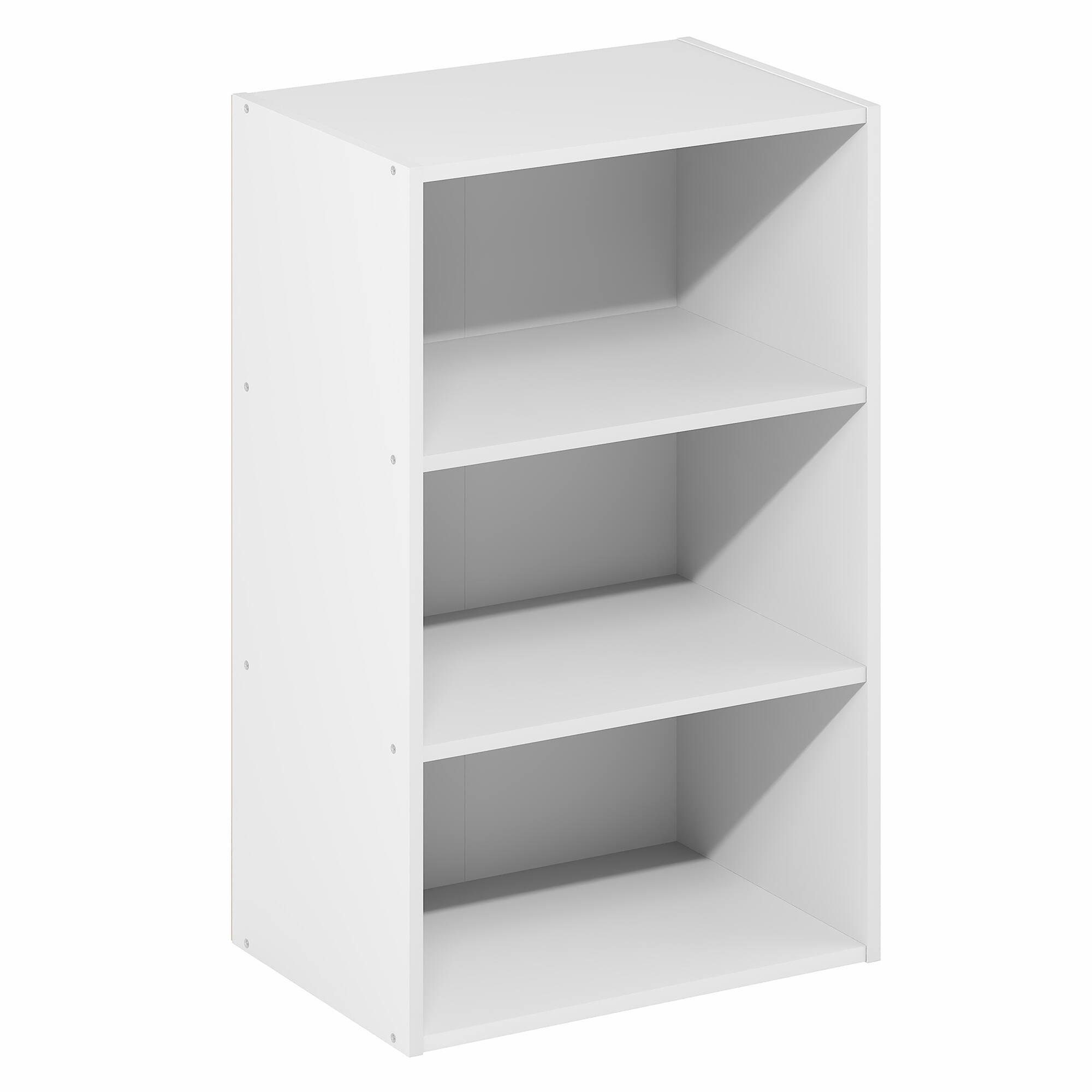 Alt View 4. Furinno - Basic 3-Tier Open Shelf Bookcase, Bookshelf, Storage Organizer, 11 x 17 x 26 - White.