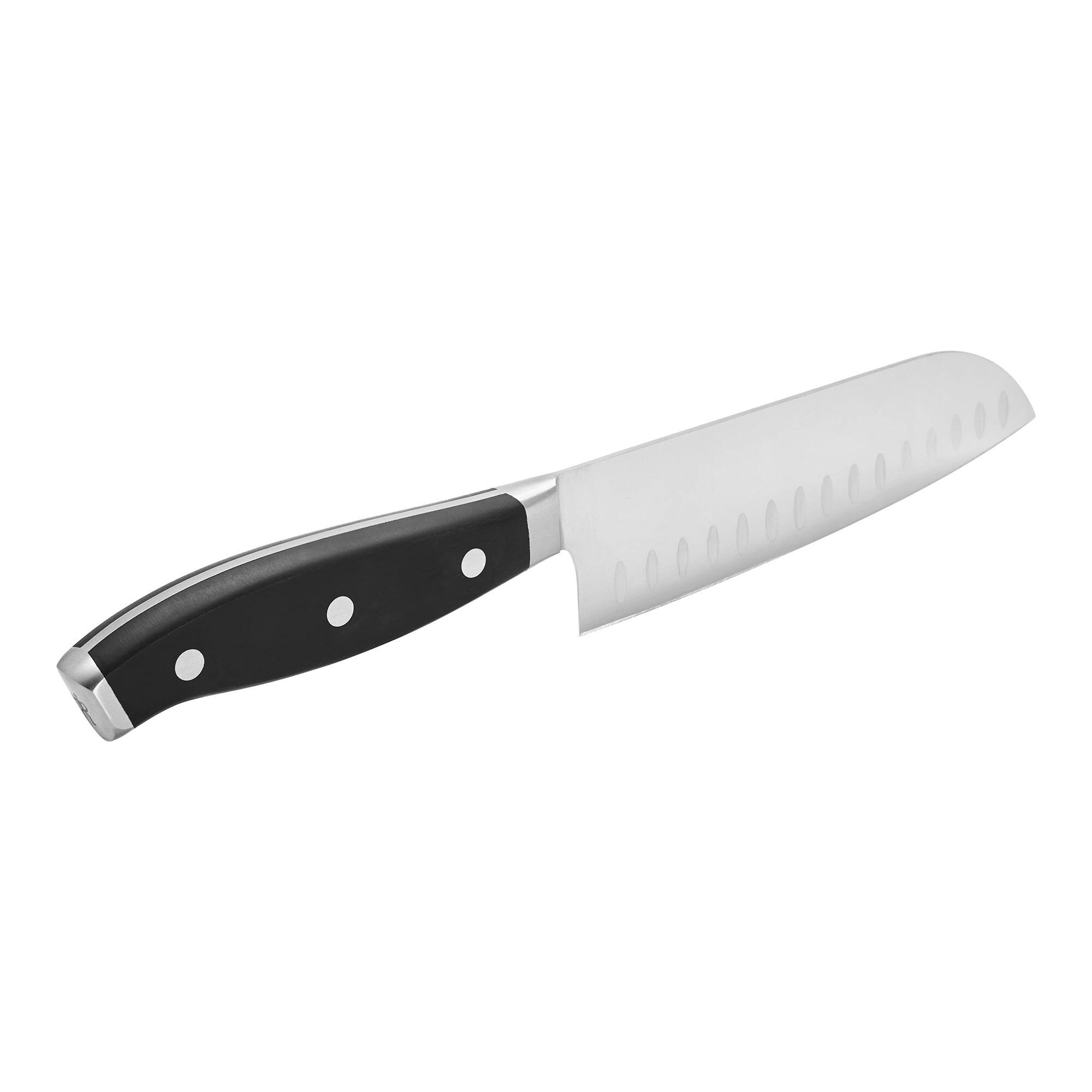 Alt View 7. Henckels - Henckels Forged Premio 7-inch Hollow Edge Santoku Knife - Stainless Steel.