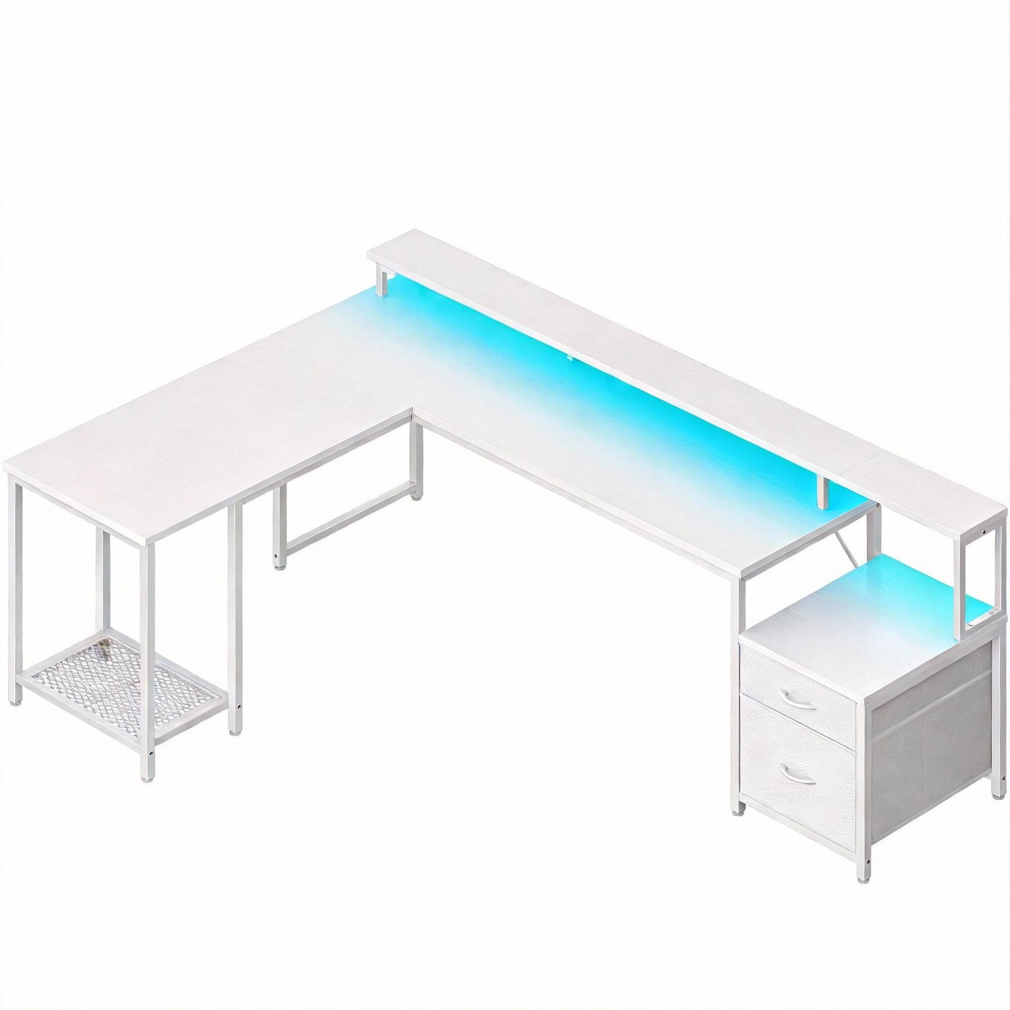 White 66"L Desk
