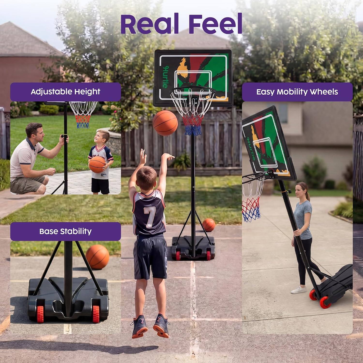 Real Feel Adjustable Height Hurtle Easy Mobility Wheels Base Stability