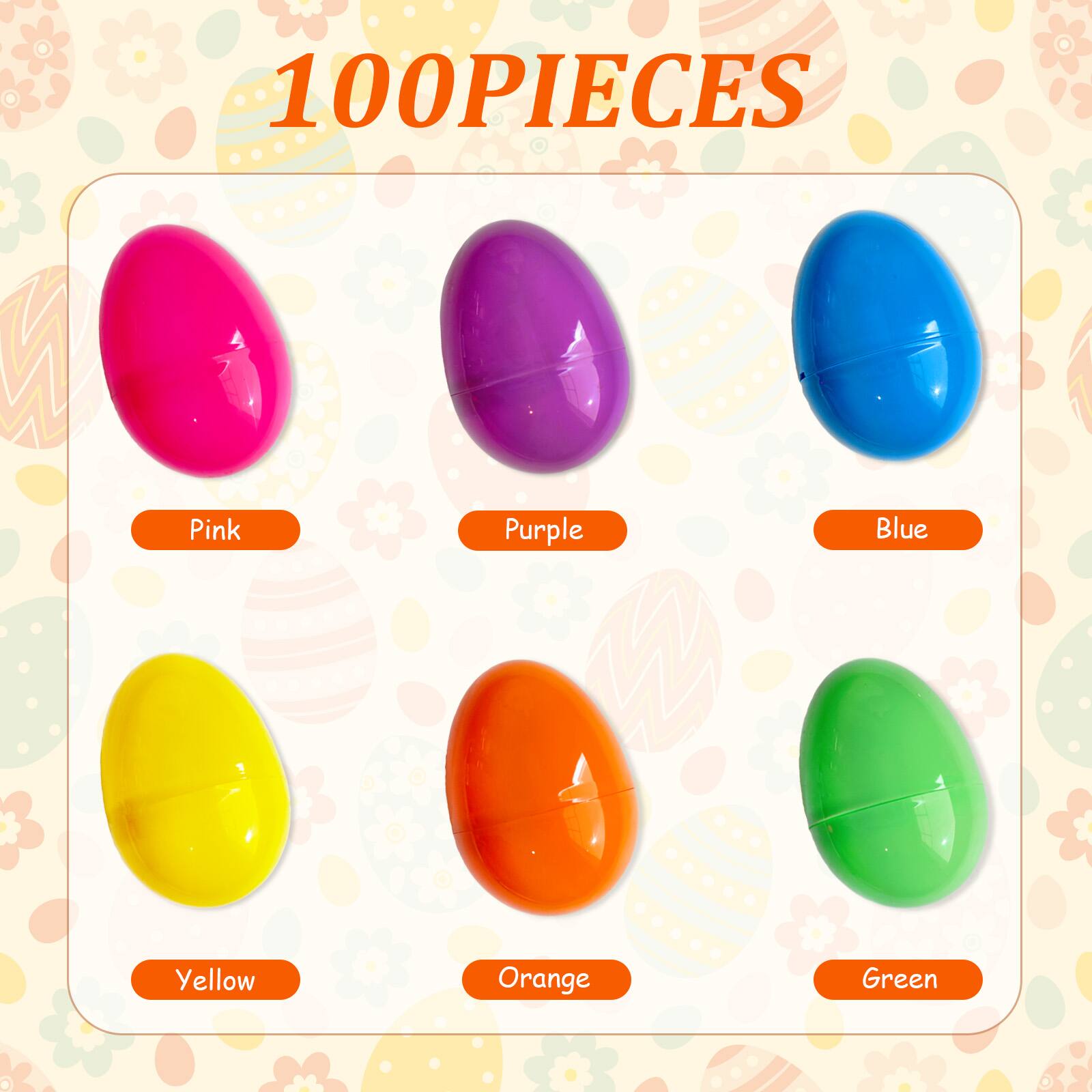 100 PIECES

Pink  
Purple  
Blue  
Yellow  
Orange  
Green