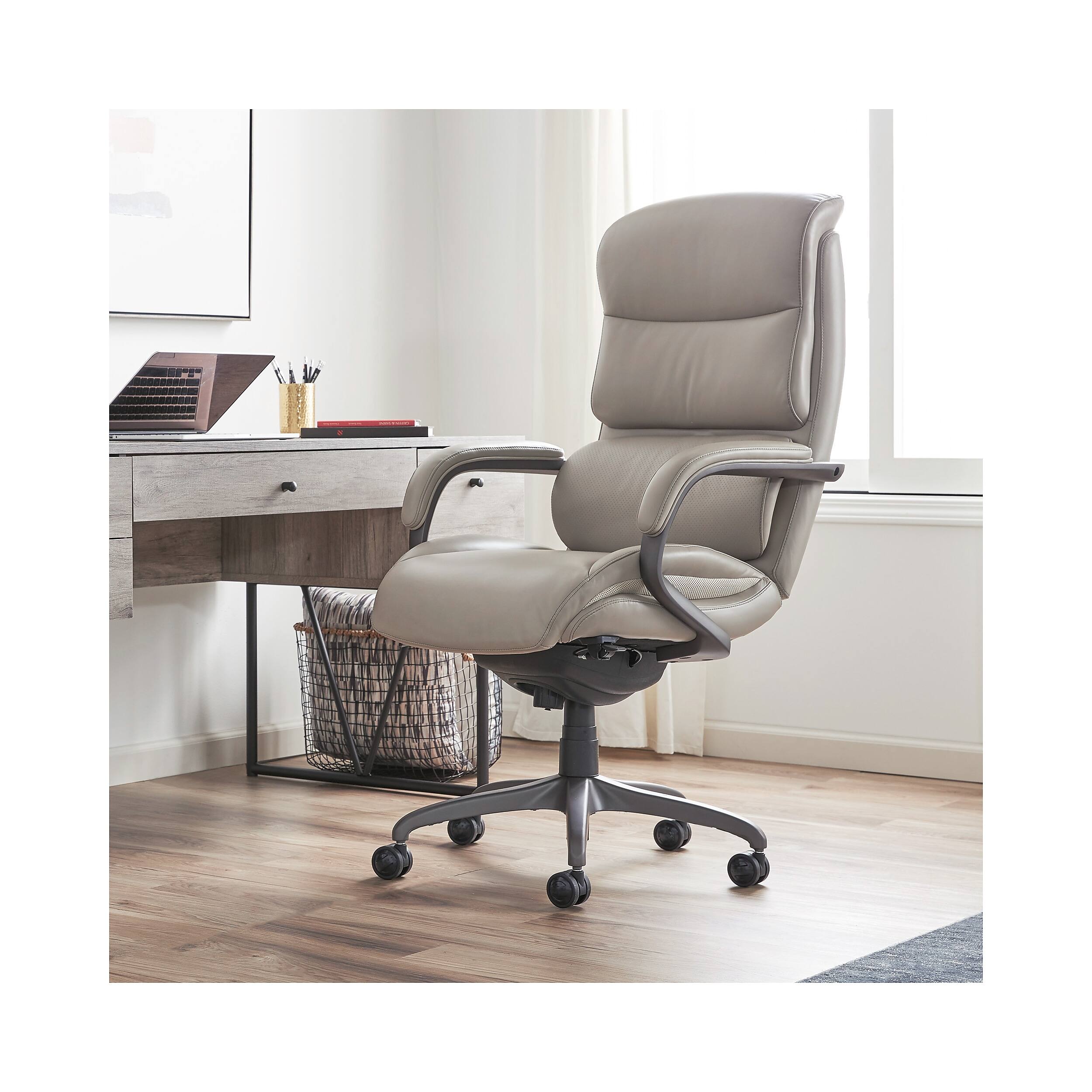 Alt View 2. La-Z-Boy - Aberdeen Bonded Leather Executive Chair, Beige (LF51122) - Beige.