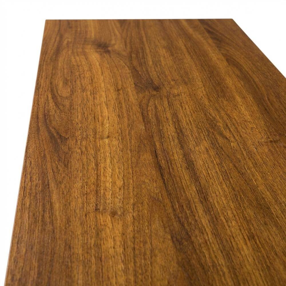 Alt View 4. FurniFact - Wooden TV Stand with Open Shelves in Warm Walnut Finish for Modern Living Room - Gray.