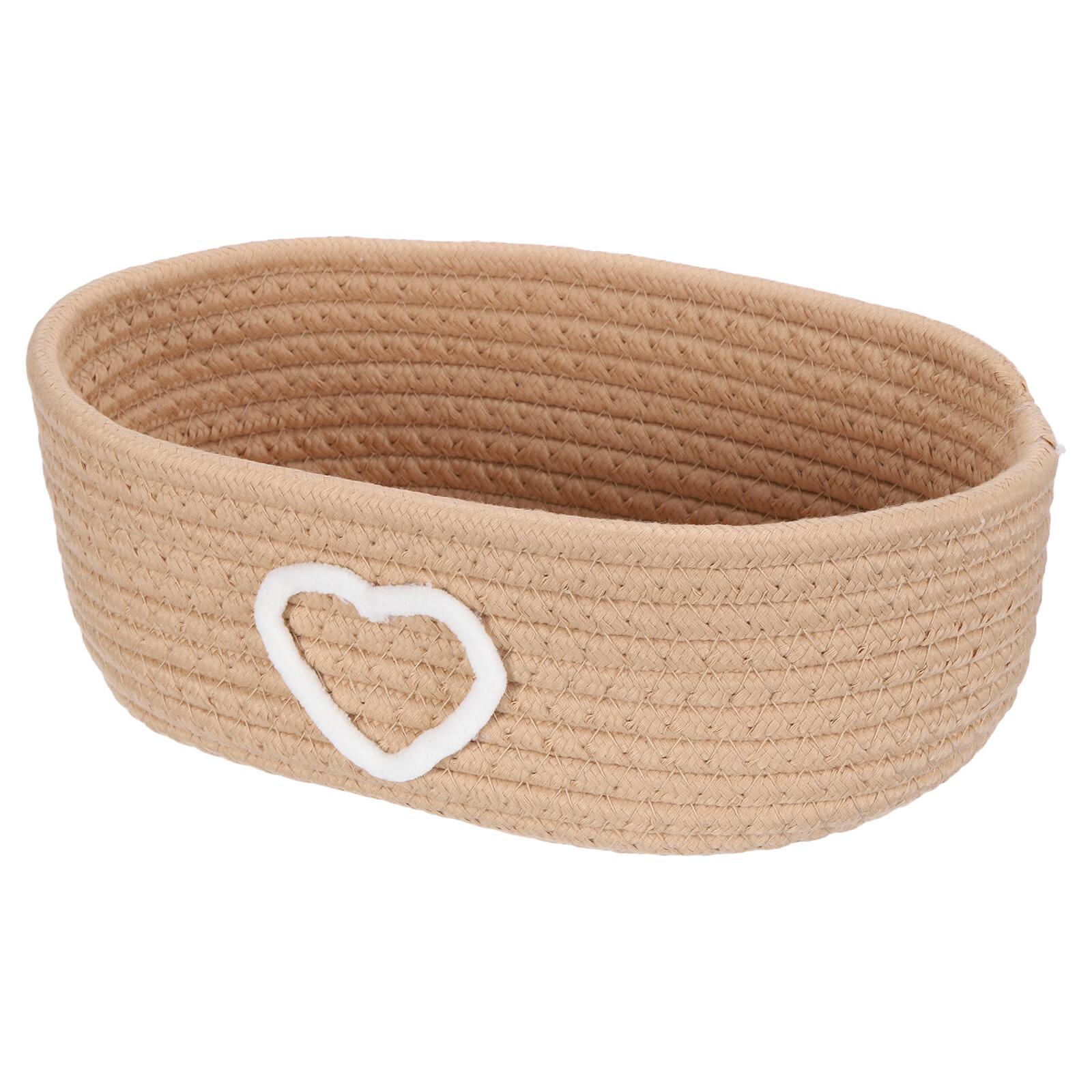Unique Bargains - Rectangular Rope Basket, 11.2x6.7x3.5inch Small Woven Basket for Shelf Storage Home Decor Gift Chest - Khaki