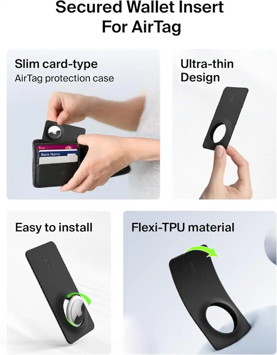 Bank Insert Back Belkin Secure Wallet Insert for Apple AirTag, Ultra Slim, Flexible ...