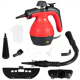 Costway - Multifunction Portable Steamer Household Steam Cleaner 1050W with Attachments - Red