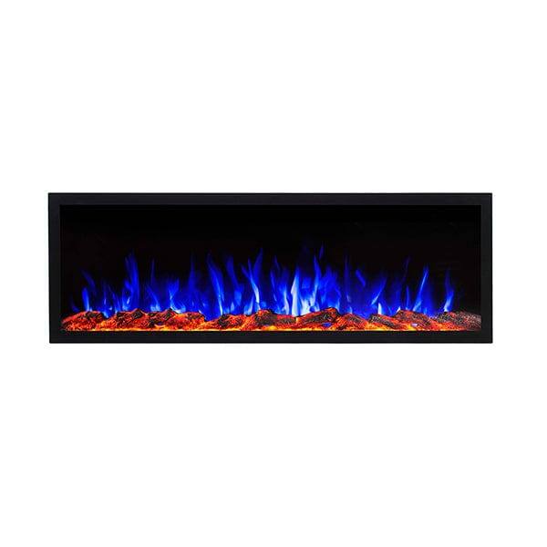 Alt View 7. Touchstone Home Products - 60 in. Wall Mounted Recessed Sideline Elite Outdoor Smart Electric Fireplace - Black.