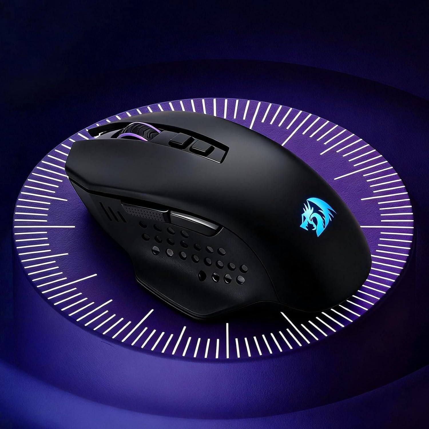 Alt View 7. REDRAGON - M656 MAX 3-Mode Wireless RGB Gaming Mouse 10000 DPI Remapping Keys - Black.