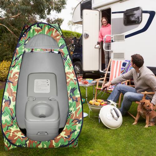 Alt View 5. Winado - Portable Toilet 5.3 Gallon Capacity, Removable Camping Toilet with Detachable Waste Tank for Camping Outdoor Travel - Gray.