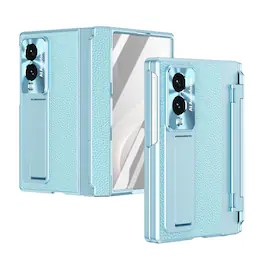 Dteck - Rugged Case for Samsung Galaxy Z Fold8 with Screen Protector & Stand, Shockproof Hard PC Cover with Hinge Protection - Blue