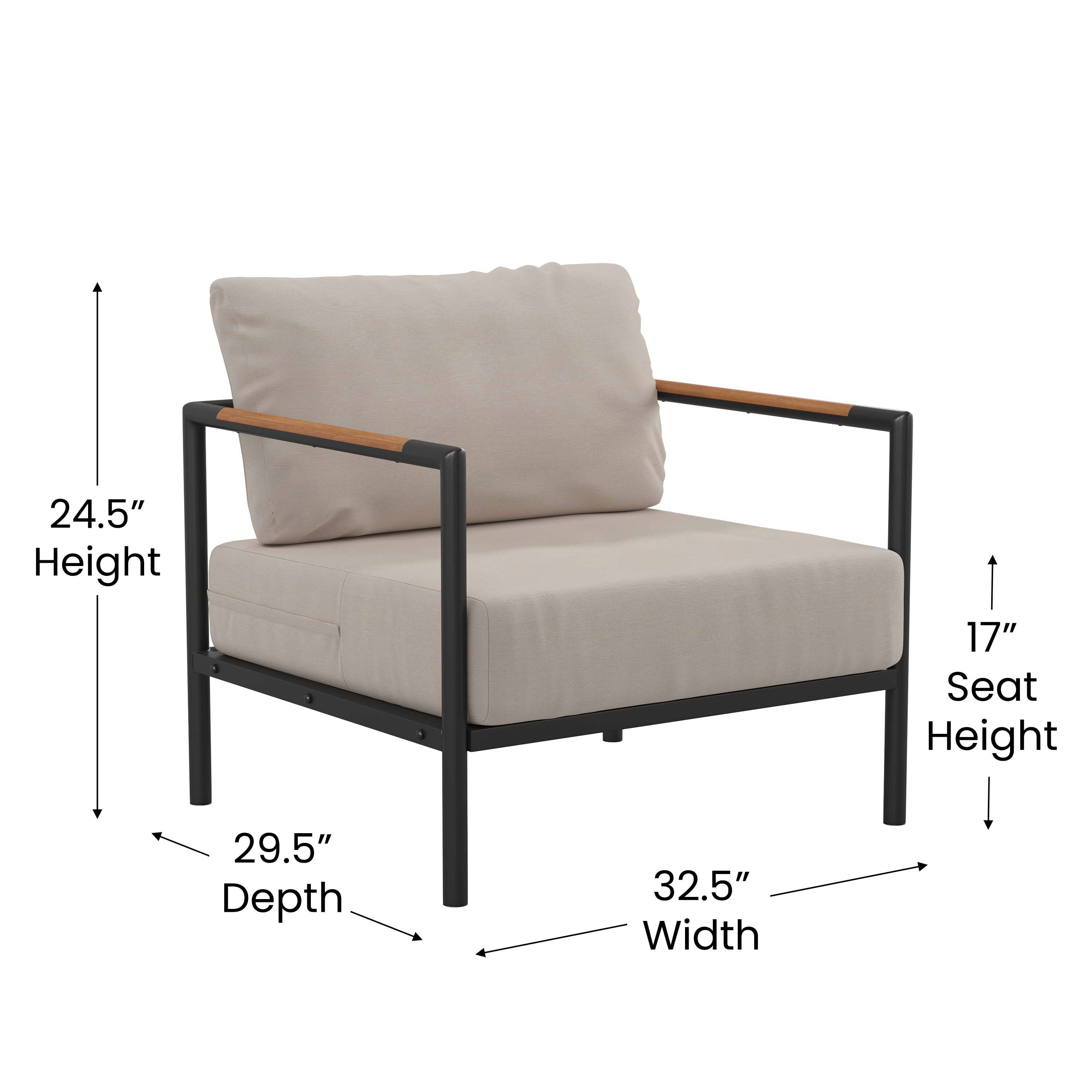 24.5" Height  
17" Seat Height  
29.5" Depth  
32.5" Width