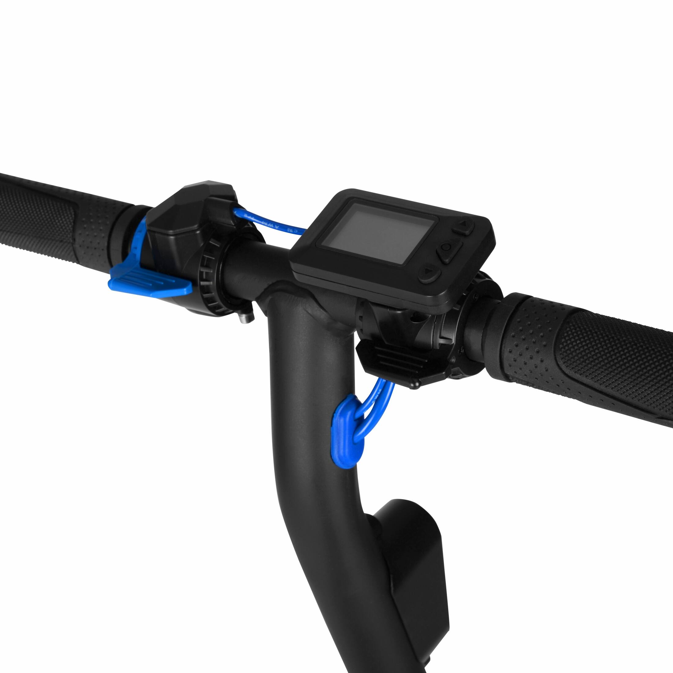 Alt View 7. Hyper - SKUTE X Adult & Teen Foldable Lithium Electric Scooter - 15MPH Speed - 12 Mile Range - Throttle -UL APPROVED & CERTIFIED - Black/Blue.