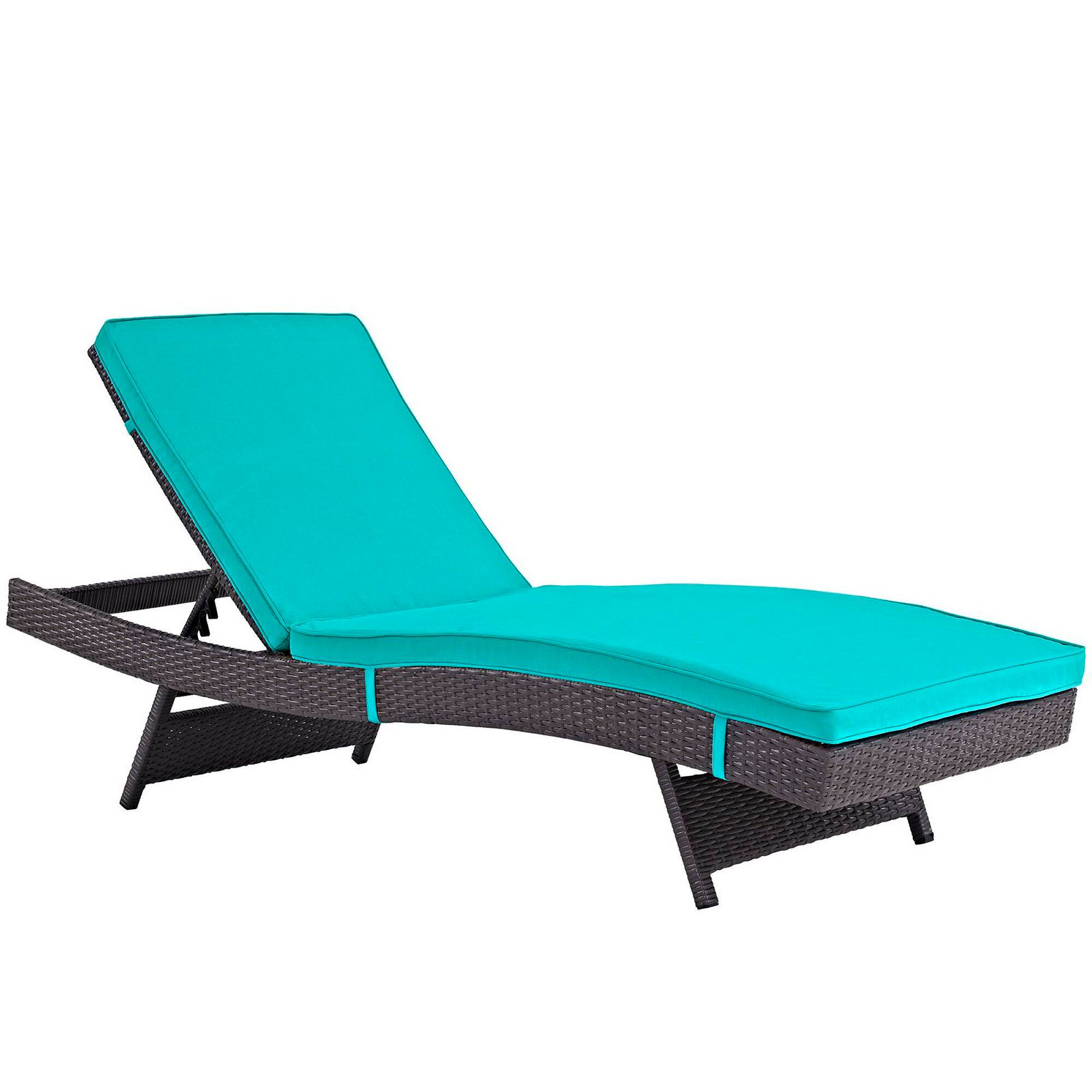 Angle. Modway - Convene Outdoor Patio Chaise by Modway - Espresso Turquoise.