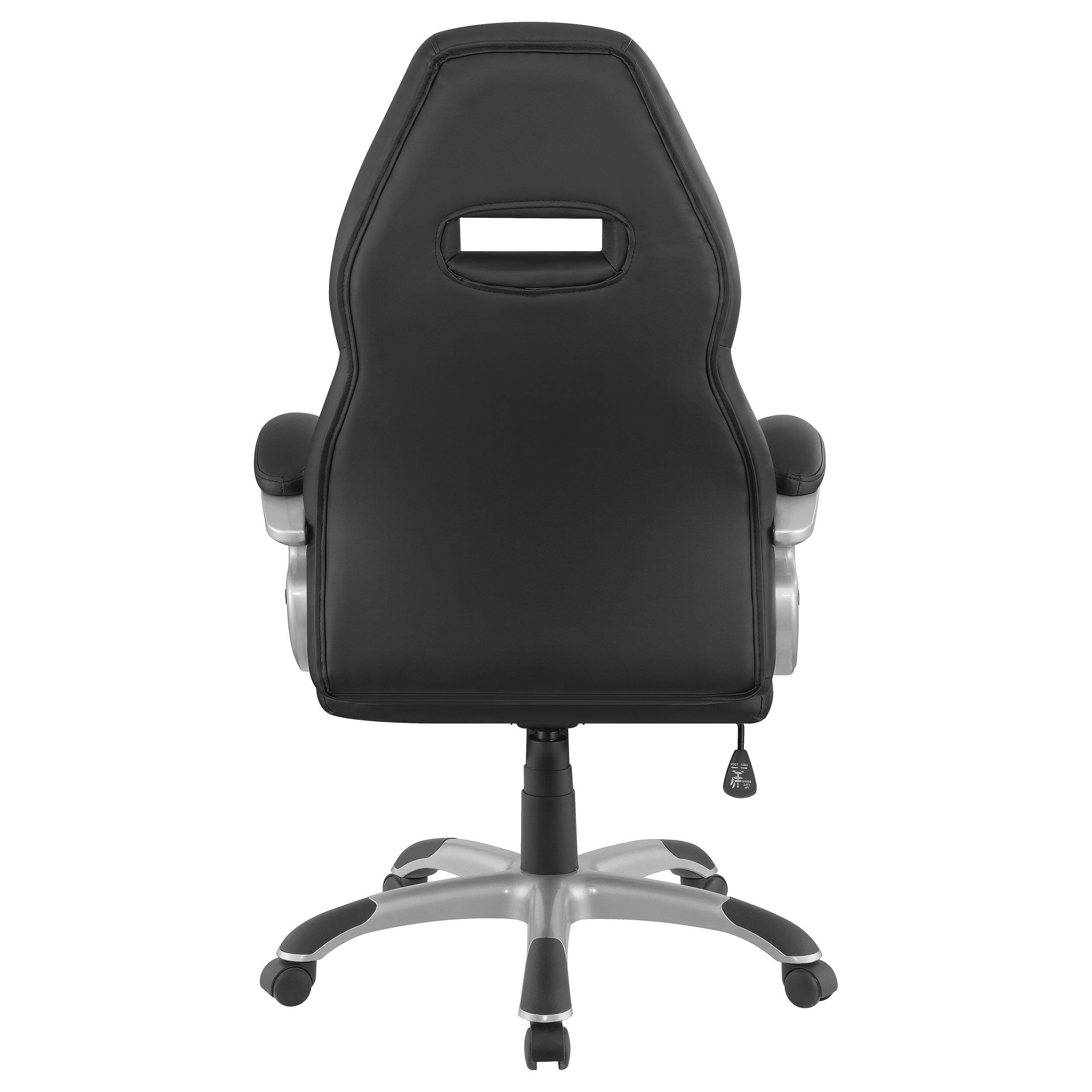 Alt View 5. TinyHomie - Bruce Black Upholstered Adjustable Home Office Chair - Black.