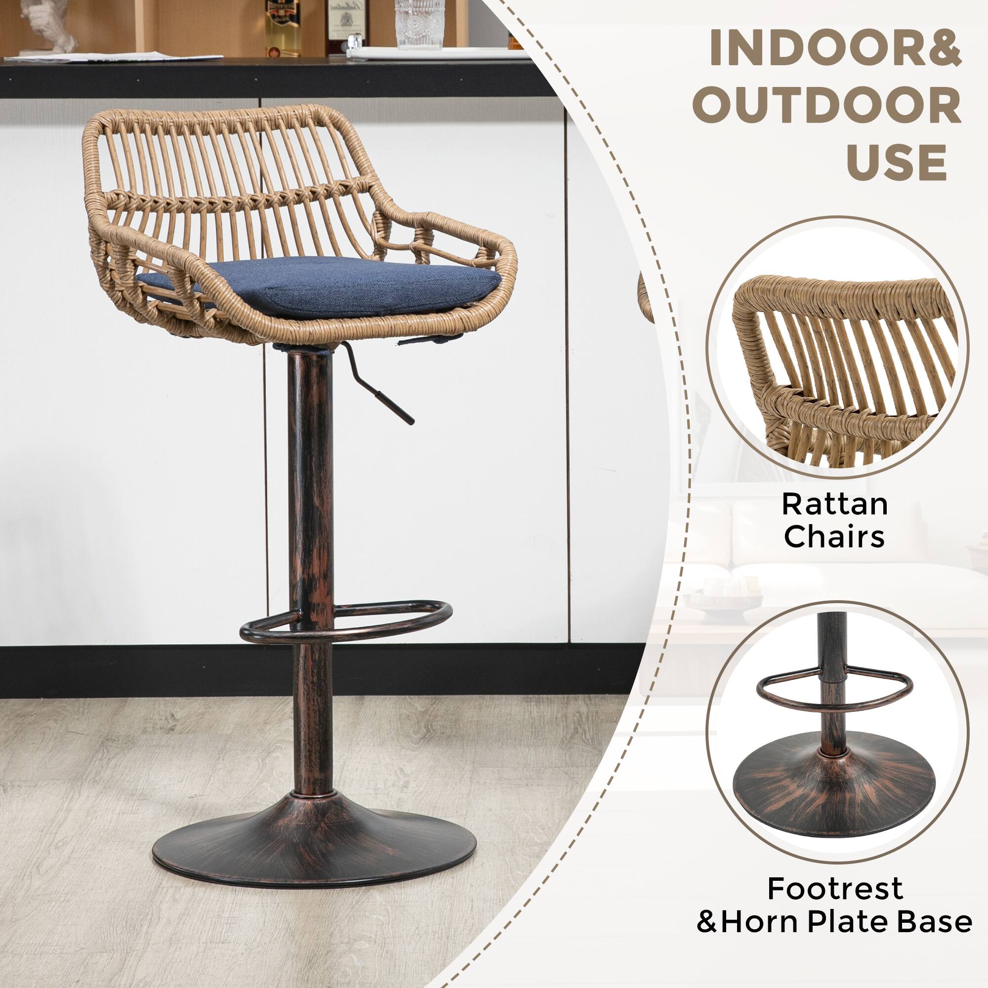 INDOOR & OUTDOOR USE

Rattan Chairs

Footrest & Horn Plate Base