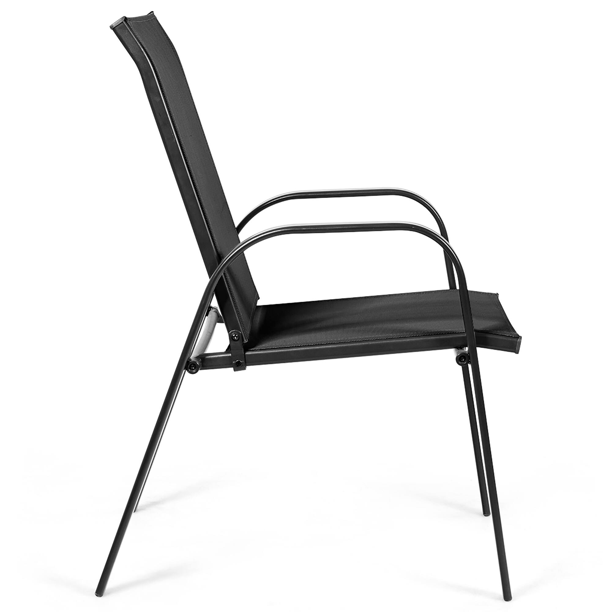 Alt View 10. Costway - Costway 2PCS Patio Chairs Outdoor Dining Chair sturdy Garden Deck Yard with Armrest - Black.