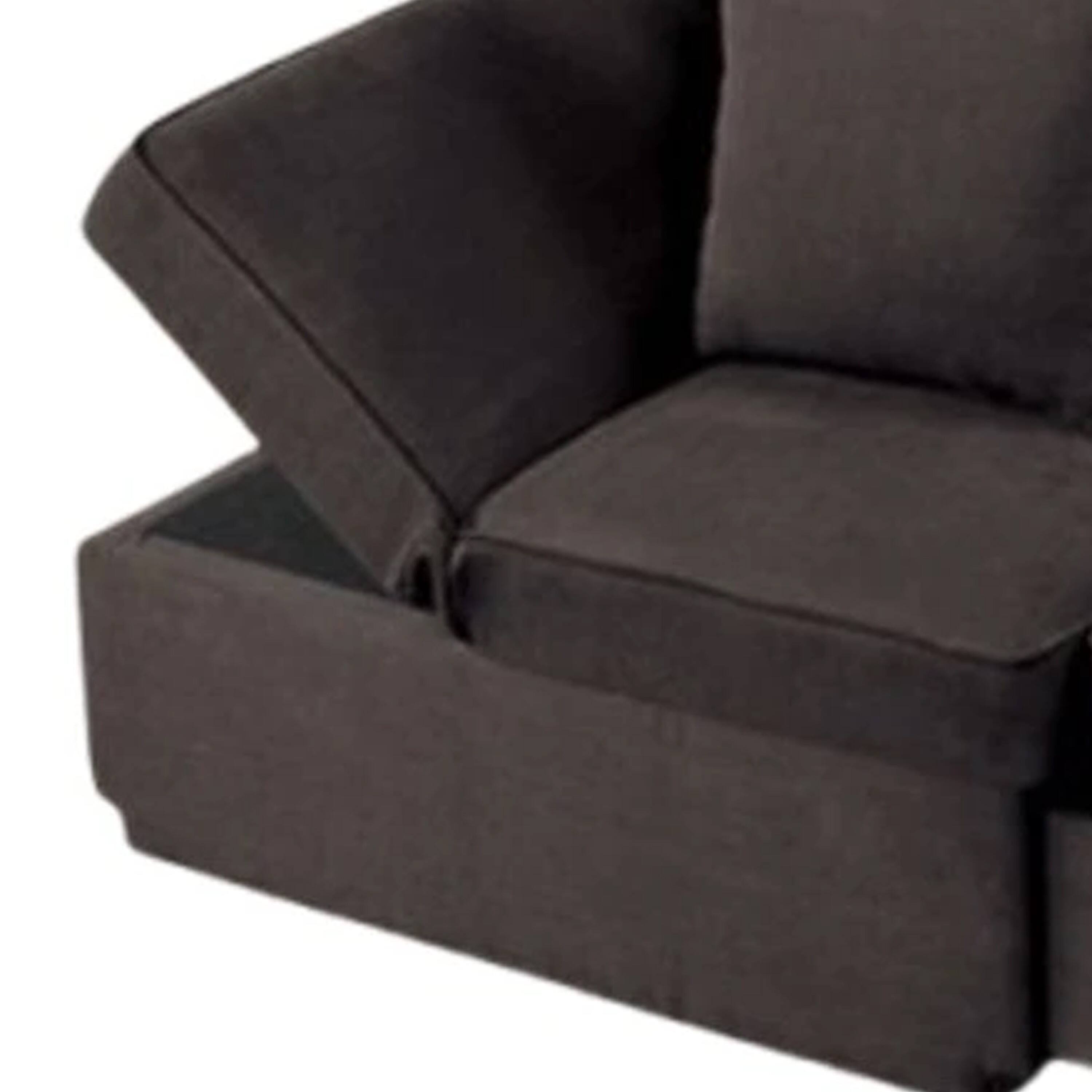 Alt View 3. Manhattan Lane - Bernie Modular Convertible Chair Futon, Gray, Multiple Configurations, 2 Pillows - Gray, Black.