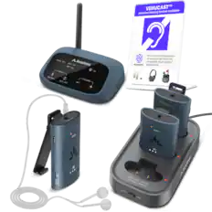 VENUCAST™
Assistive Listening Devices Available
Pick a receiver/headphone
OR use your own Auracast compatible hearing aids / Auracast headphones.
Avantree
Phone AUX
INPUT
Pair Phone
AUX/OPT
VOLUME
+
-
Auracast
Using Auracast hearing aids? See the back for compatible mode.
Audio
Hold to Switch
Battery Full - LED Off
Charging - LED On
OFF
ON