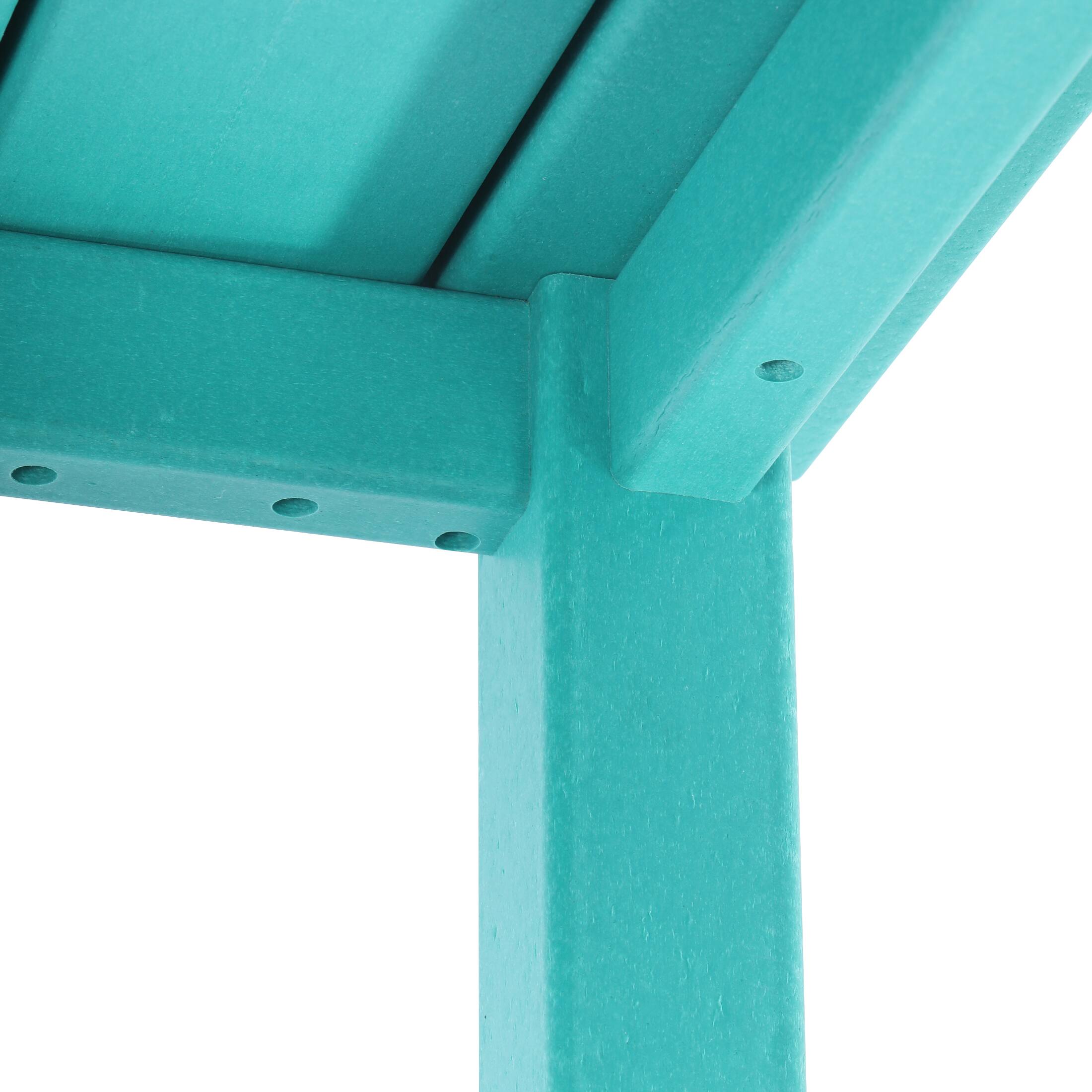 Alt View 2. WestinTrends - WestinTrends Malibu Low Outdoor HDPE Square Patio Coffee Table - Turquoise.