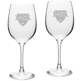 Jardine - Iona University Gaels 16oz. 2-Piece Traditional White Wine Glass Set - Multicolor