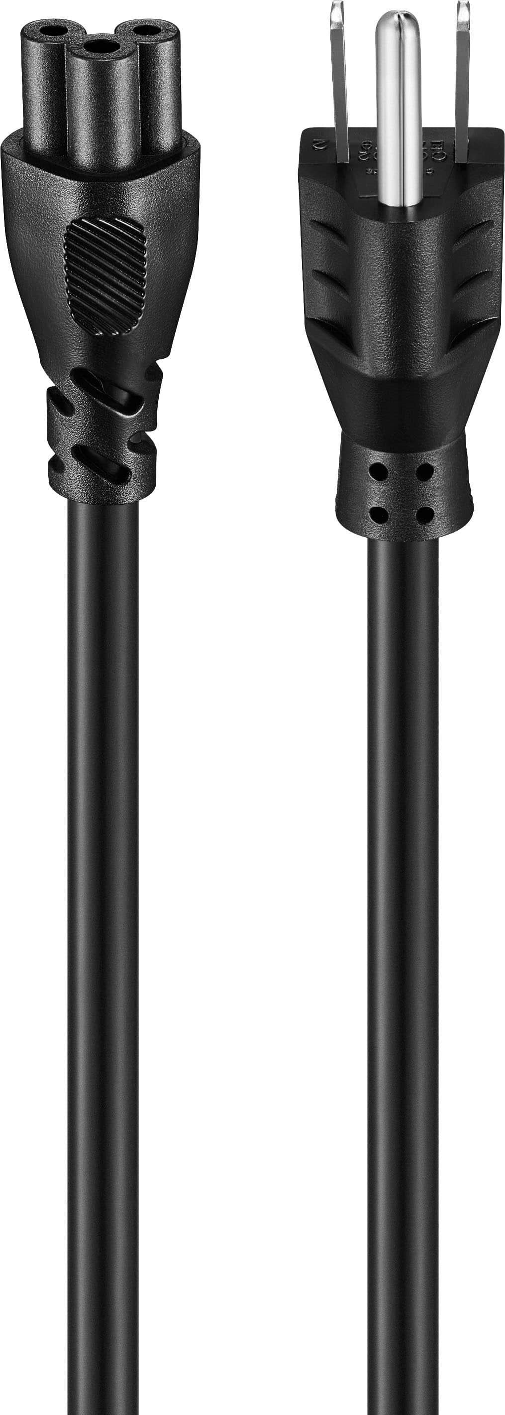 Left. Best Buy essentials™ - 6' 18 AWG C5 Clover Leaf Power Cord - Black.