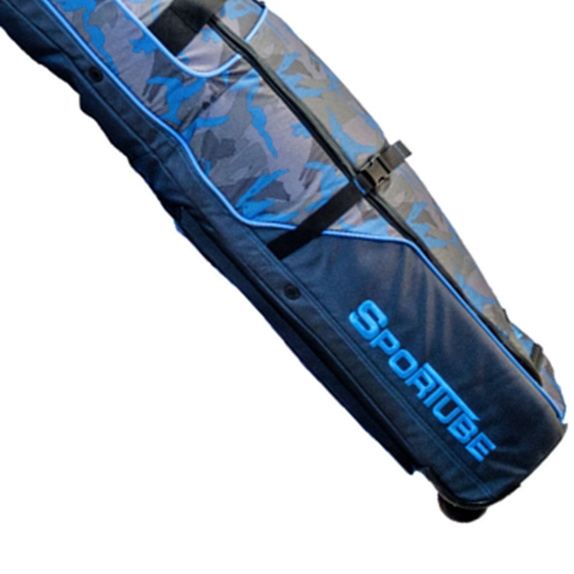 Alt View 8. Sportube - Sportube Wheeled Padded 3 Pair Ski Shield/2 Snowboard Luggage Bag, Camo Blue - Blue.