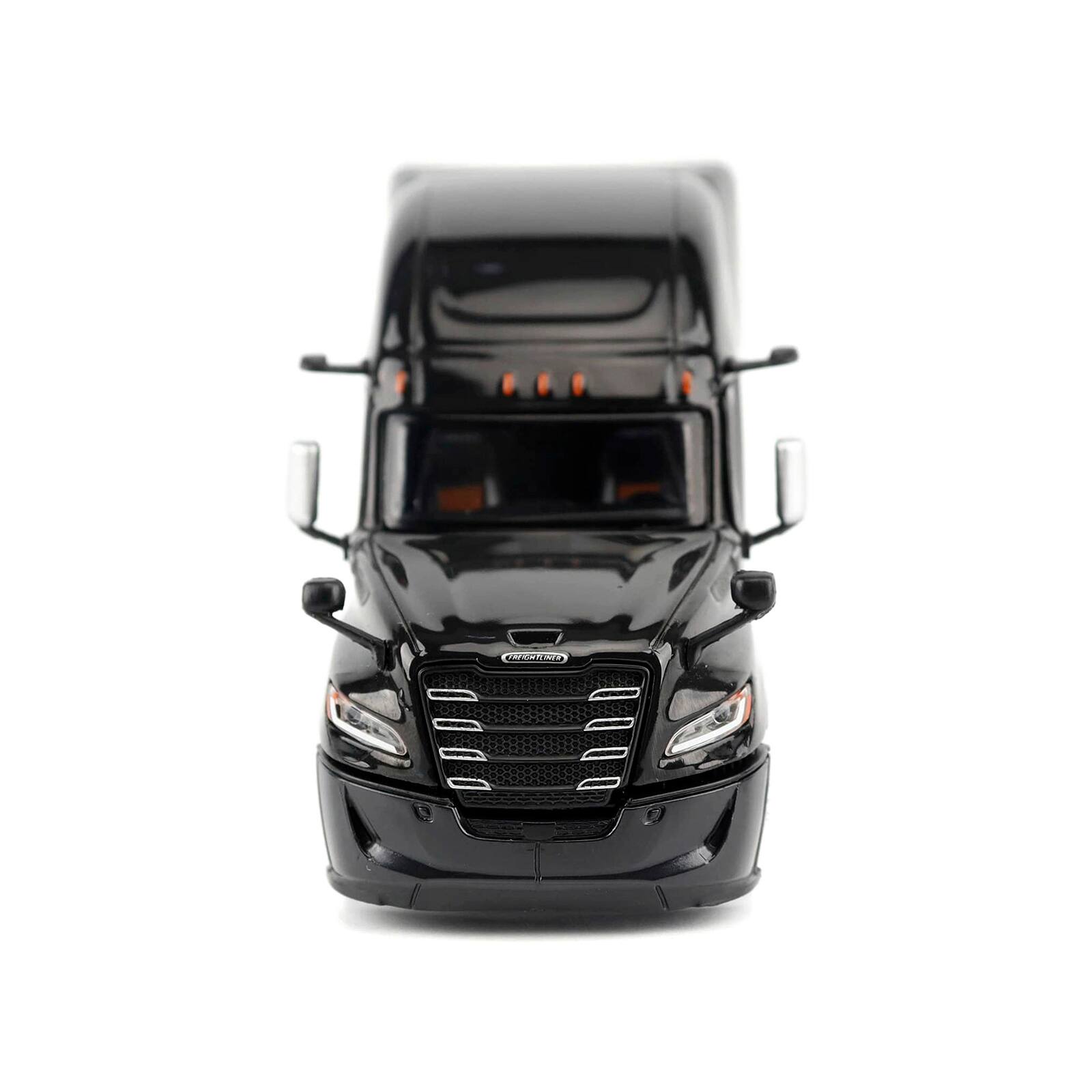 Alt View 3. Diecast Masters - 2025 Freightliner Cascadia Gen-5 Sleeper Cab Truck Tractor Night-Shift Black 1/64 Die Cast Model by Diecast Masters.