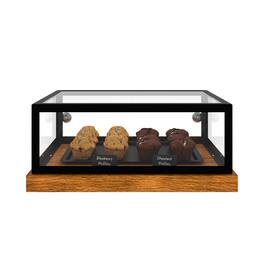 Koolmore - 20 in. Wood and Glass Muffin, Cake Bakery Display Case (KM-BDW-20MUF) - Dark Wood Grain