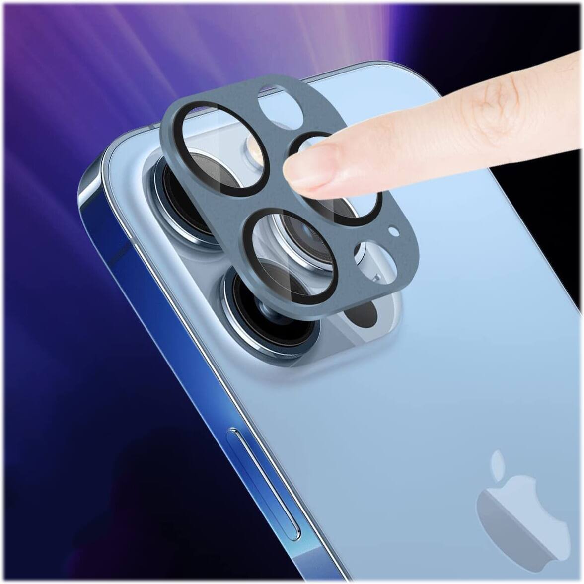 Alt View 11. SaharaCase - ZeroDamage Camera Lens Protector for Apple iPhone 13 Pro and iPhone 13 Pro Max (2-Pack) - Blue.
