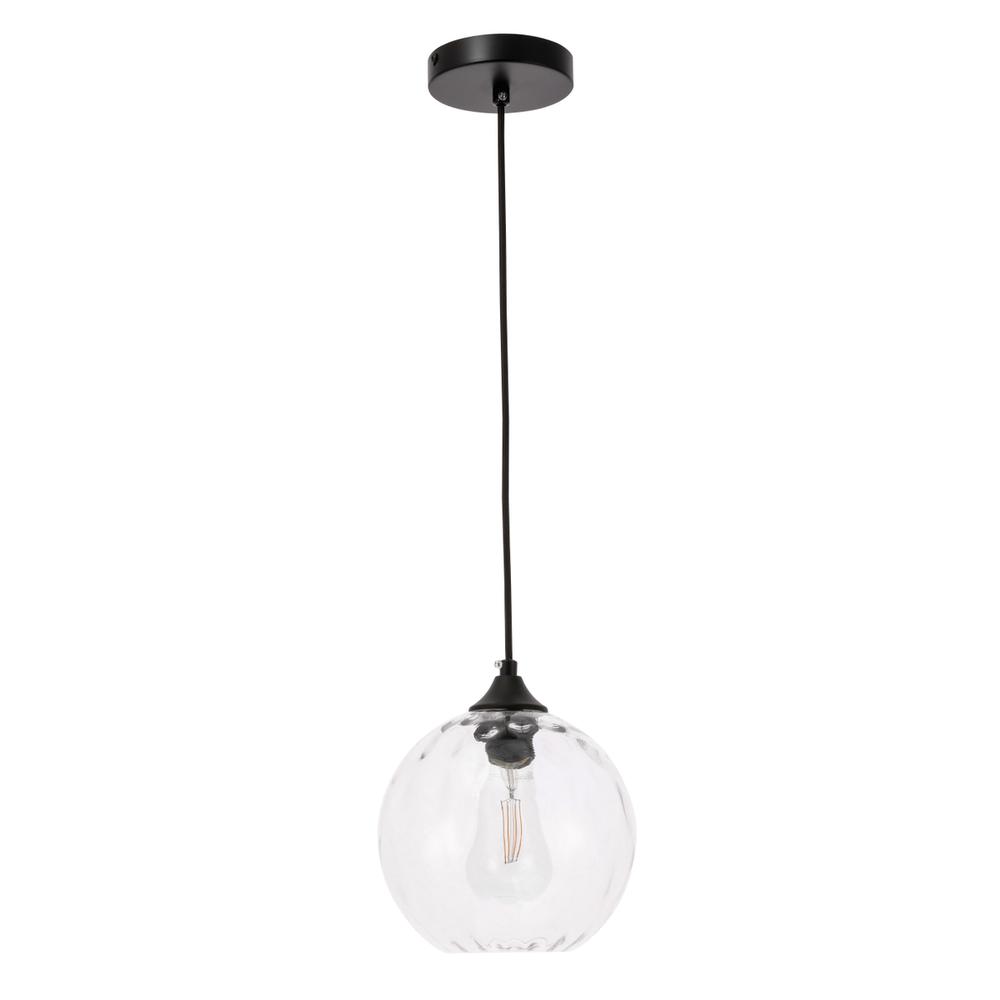 Alt View 10. Living District - Cashel 1 light Black and Clear glass pendant - Black And Clear Glass.