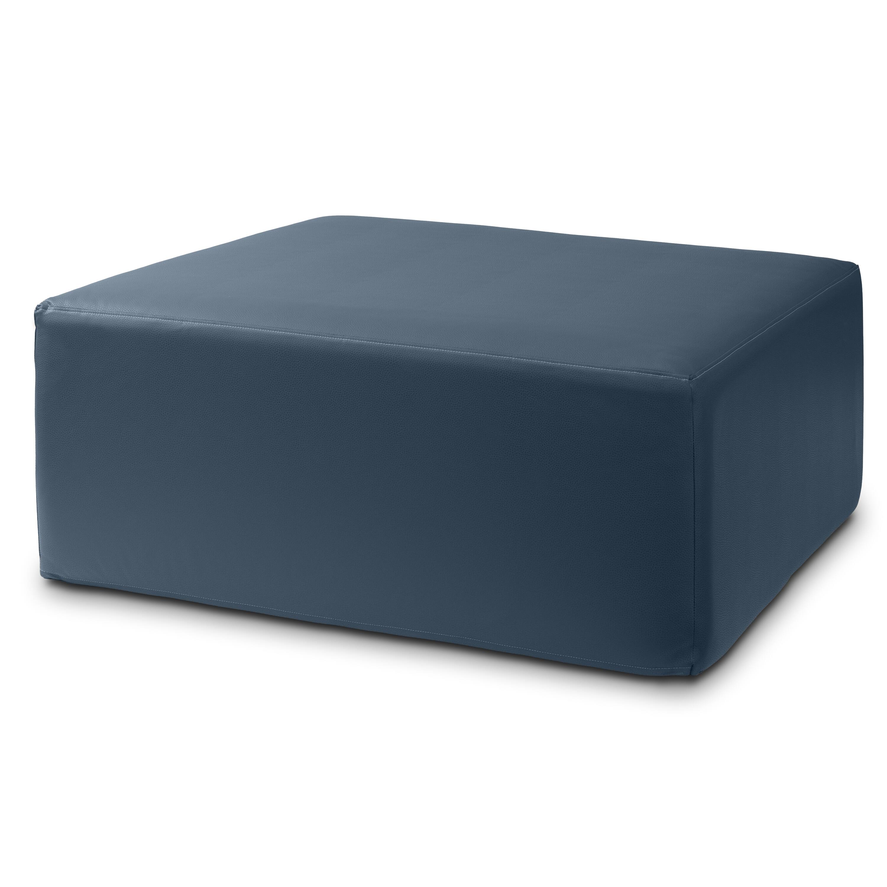 Jaxx - Fairlie Couch Ottoman - Oversized Square Foam Coffee Table Ottoman, 36", Premium Faux Leather, Oxford Blue - Faux Leather Oxford Blue