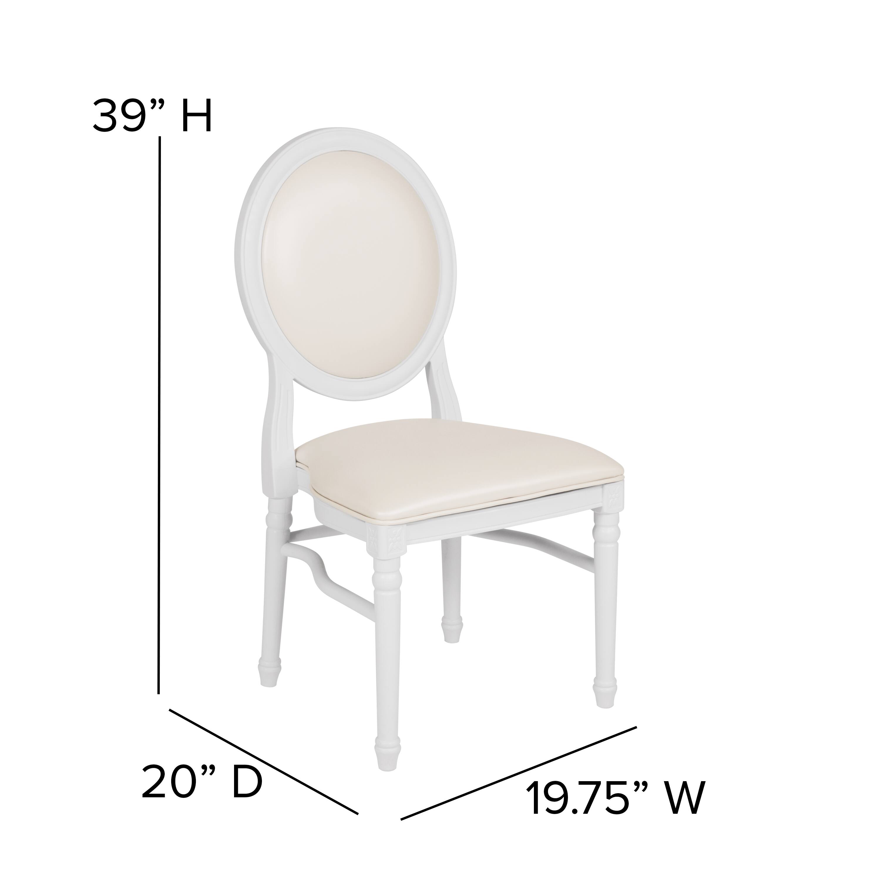 39" H  
20" D  
19.75" W