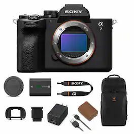 Bundle - Sony - Alpha a7 IV Full Frame Mirrorless Interchangeable Lens Digital 4K Camera, Black - with Backpack, Battery