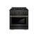 Front. ZLINE - Designer 30 in. 4.2 cu. ft. Freestanding Paramount Dual Fuel Range in Black Satin Steel with Black and Bronze Accents - Black Satin Stainless Steel.