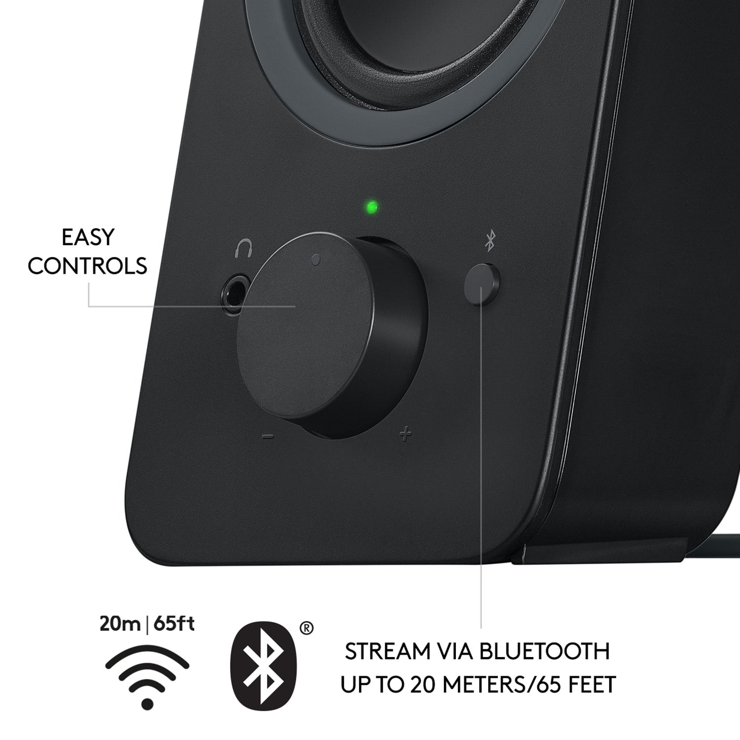 Easy controls: 20m/65ft Stream via Bluetooth up to 20 meters/65 feet.
