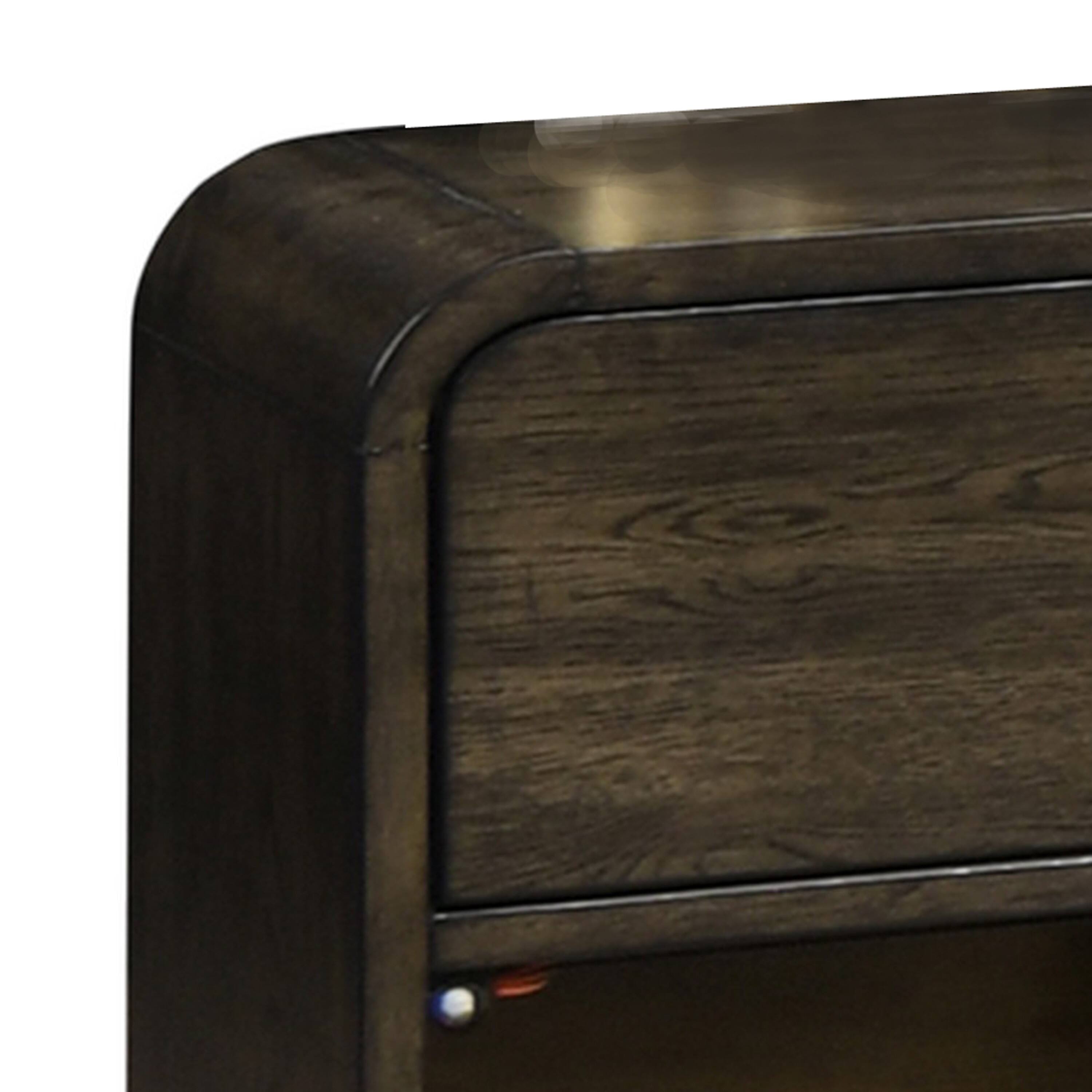 Manhattan Lane Roxy Nightstand with 1 Drawer and 1 Shelf, Walnut Solid ...