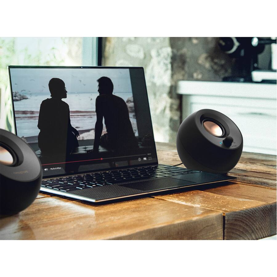 Alt View 3. Creative Labs - Creative Pebble V3 2.0 Bluetooth Speaker System - 8 W RMS - White - Desktop - 100 Hz to 17 kHz - White.