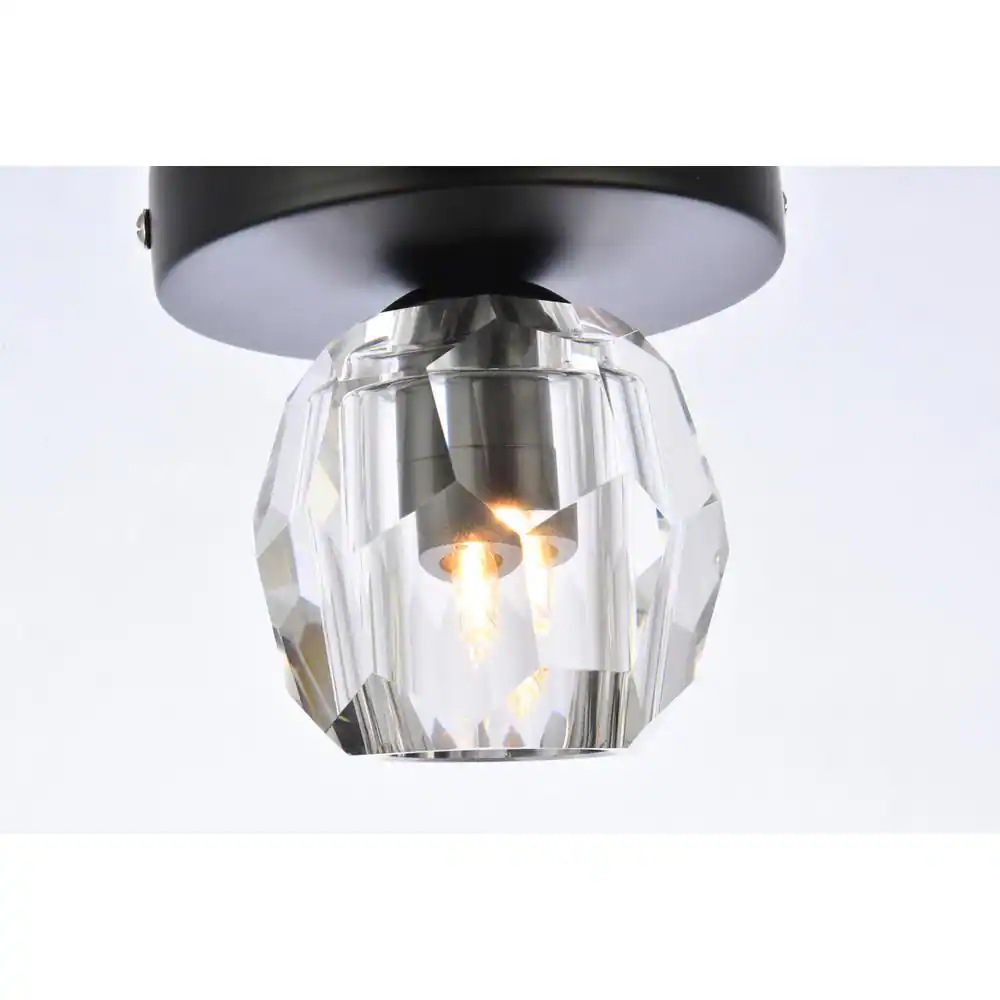 Alt View 2. Elegant Lighting - Eren 1 light black flush mount - Black.