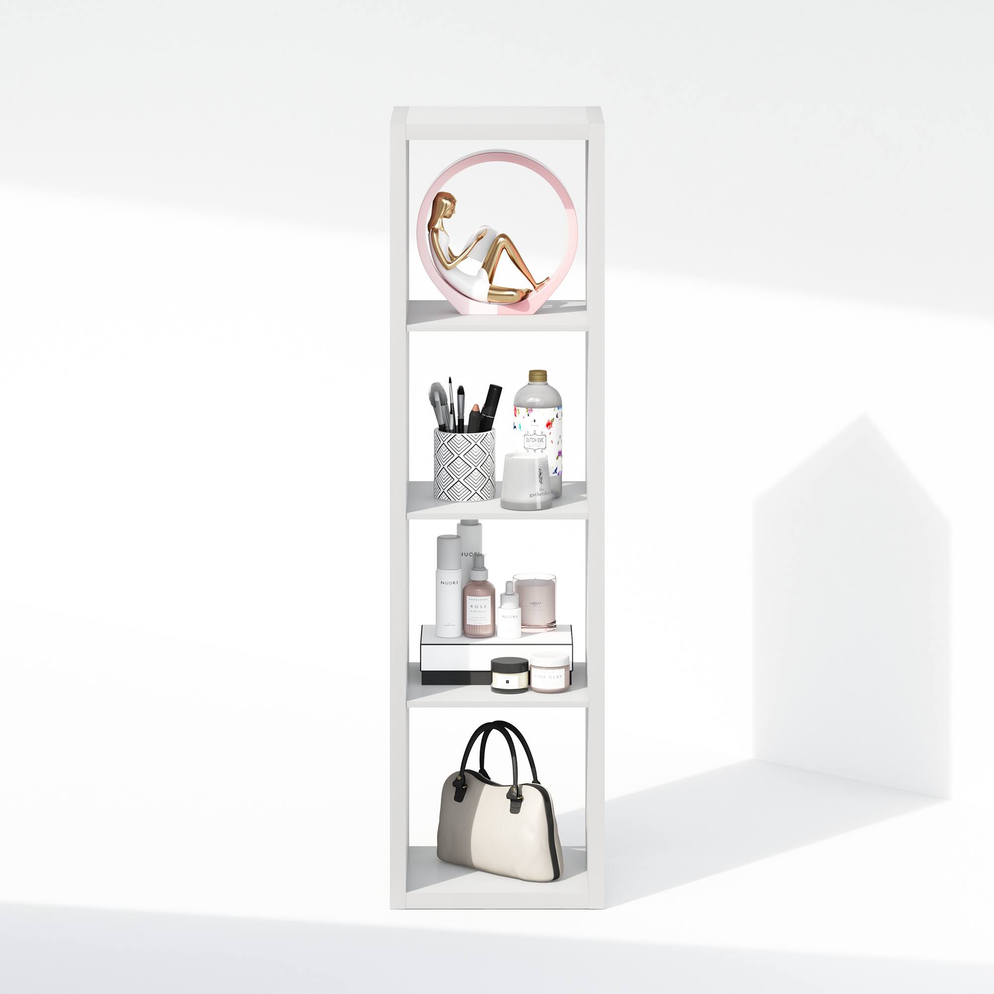 Alt View 4. Furinno - Cubic Open Back Multipurpose Clothing & Closet Storage Organizer Shelf, 4-Cube - White.