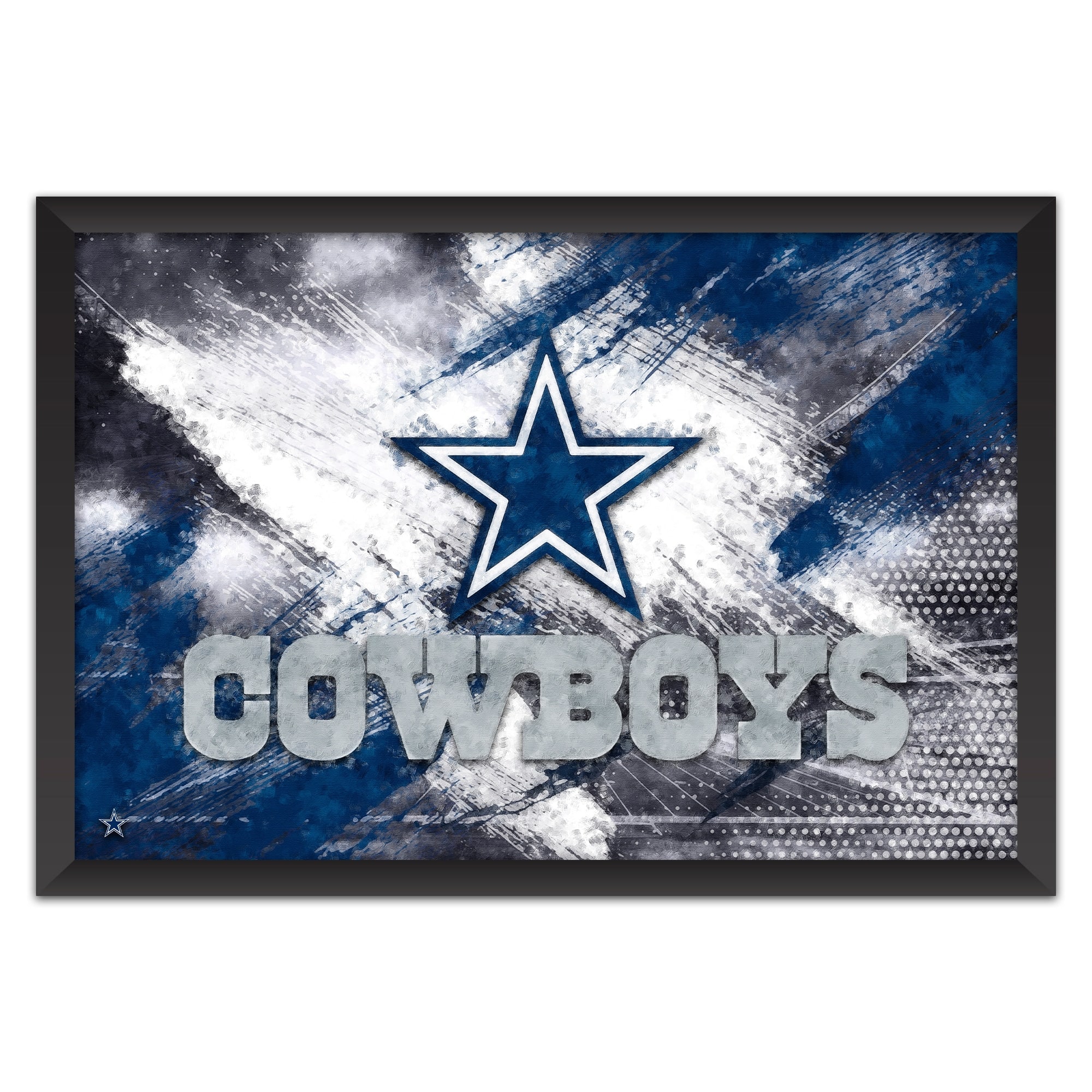 "Sporticulture - Dallas Cowboys 27"" x 39"" Brush Stroke Logo Framed Art Print - Multicolor" price history on PriceWatchPro