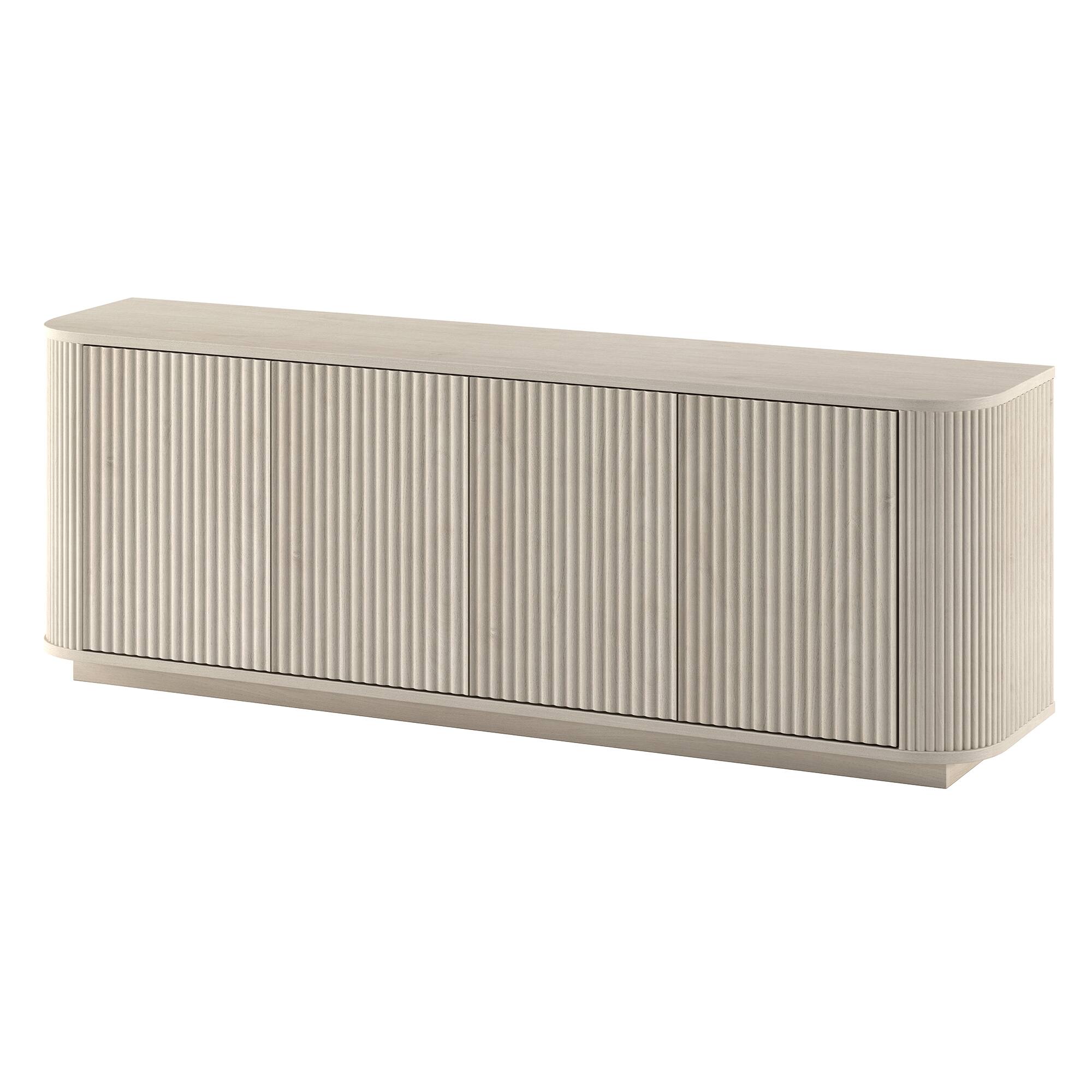 Left. Hudson&Canal - Canton Rectangular TV Stand for TV's up to 75" in Alder White - Alder White.